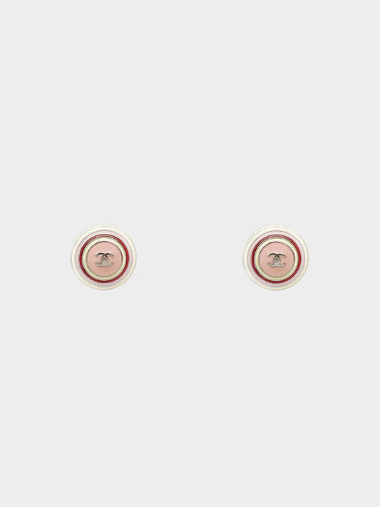 Chanel 2007 Cruise Pink Optical Stud Earrings