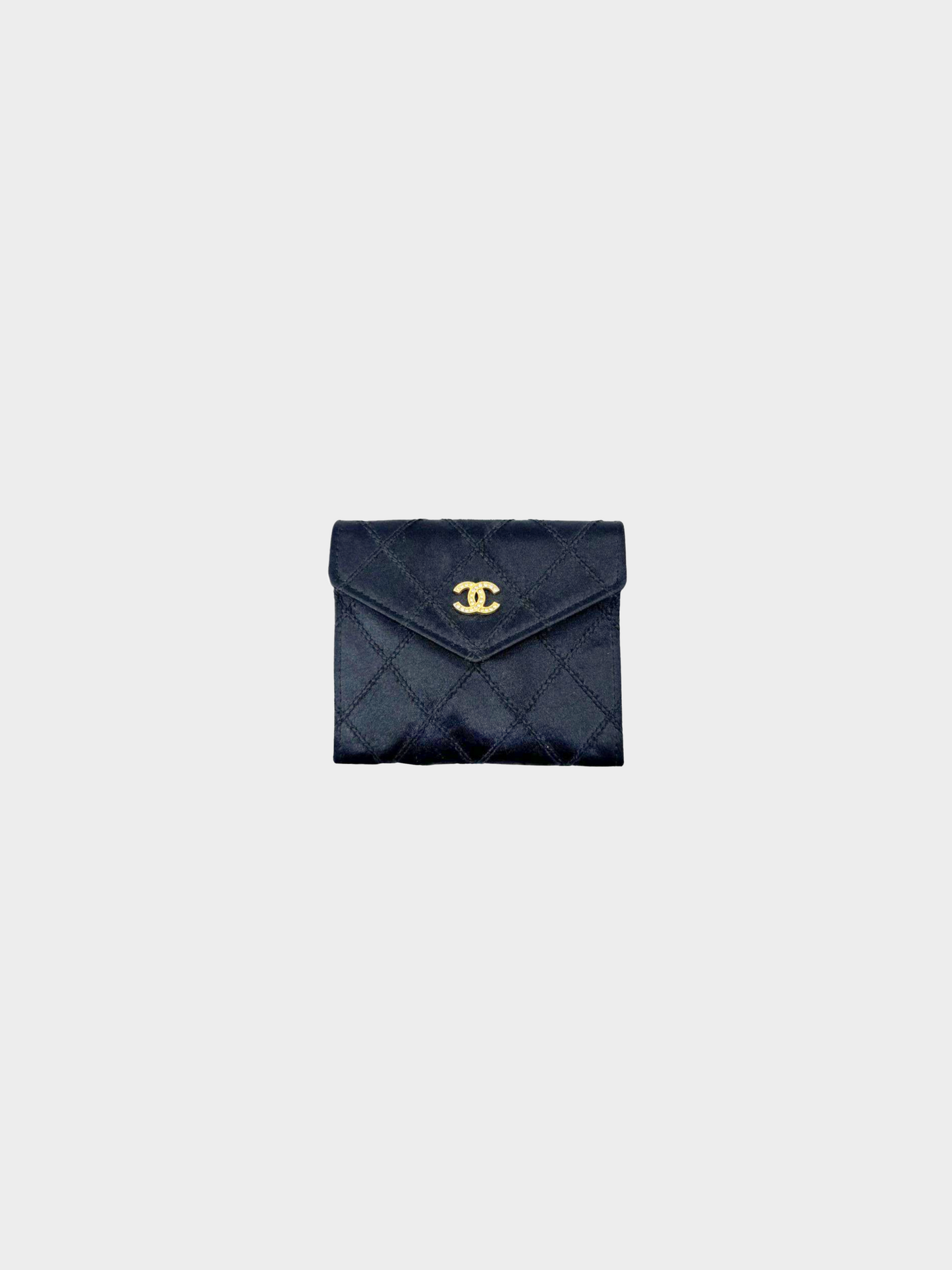 Chanel 2010s Black Satin Coin Purse
