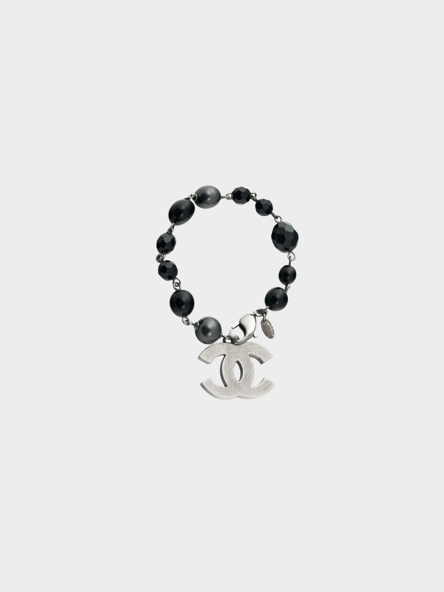 Chanel AW 2012 Black Beaded CC-Charm Bracelet