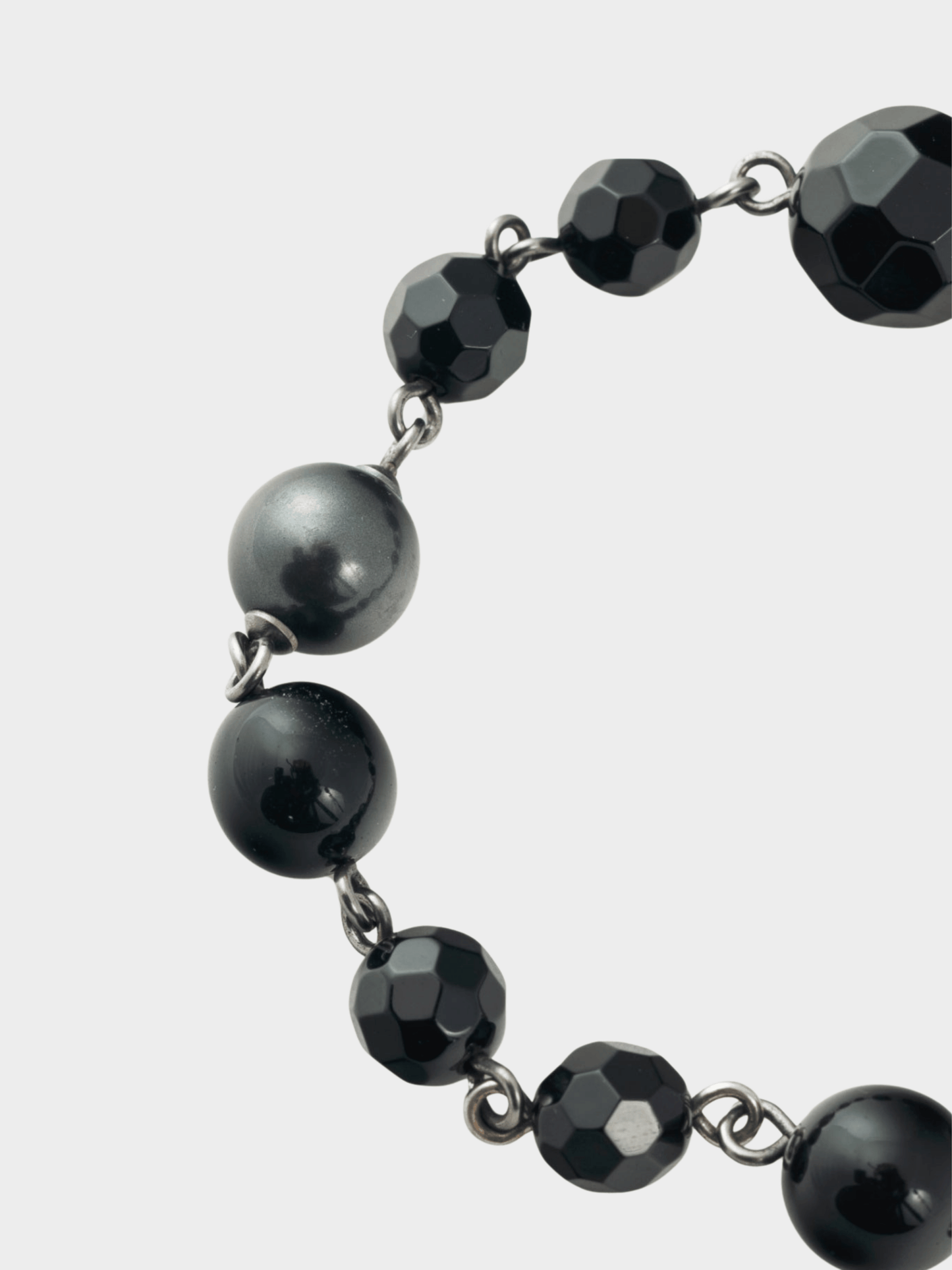 Chanel AW 2012 Black Beaded CC-Charm Bracelet