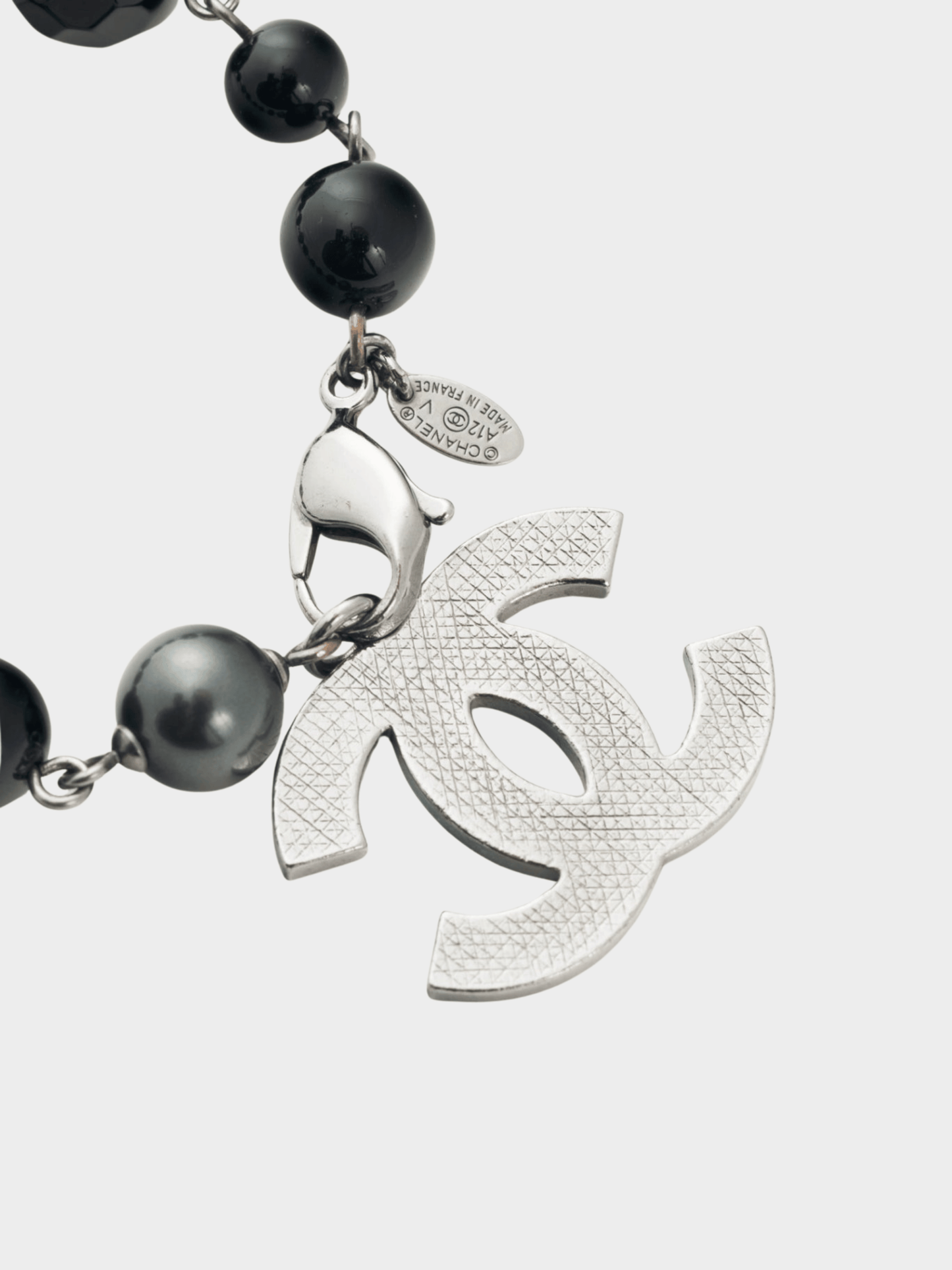 Chanel AW 2012 Black Beaded CC-Charm Bracelet