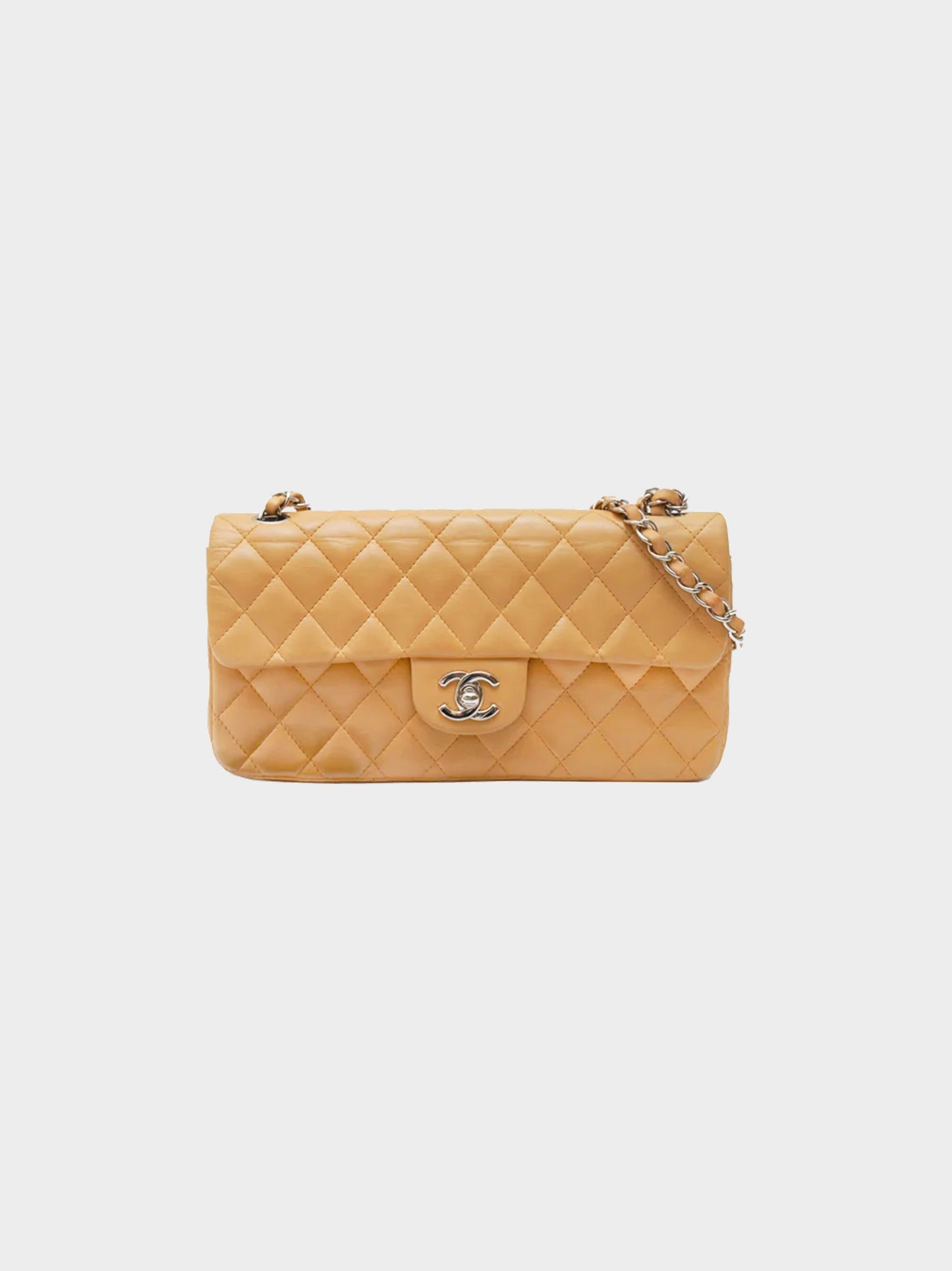 Chanel 2000s Beige Quilted Lambskin Flap Bag