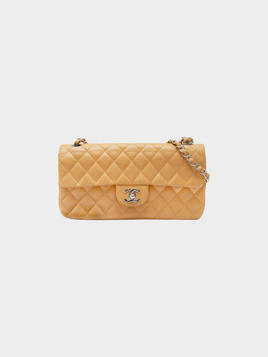 Chanel 2000s Beige Quilted Lambskin Flap Bag