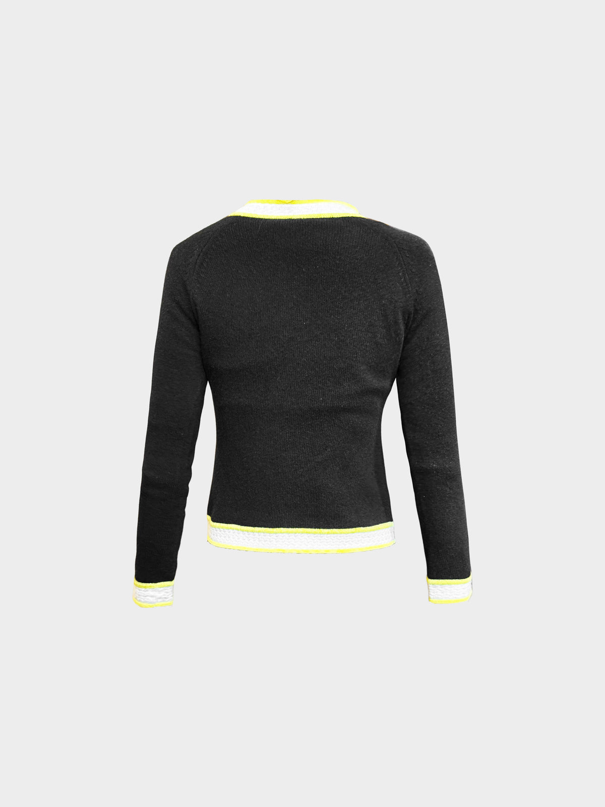 Chanel FW 2003 Black and Yellow Knitted Cashmere Cardigan