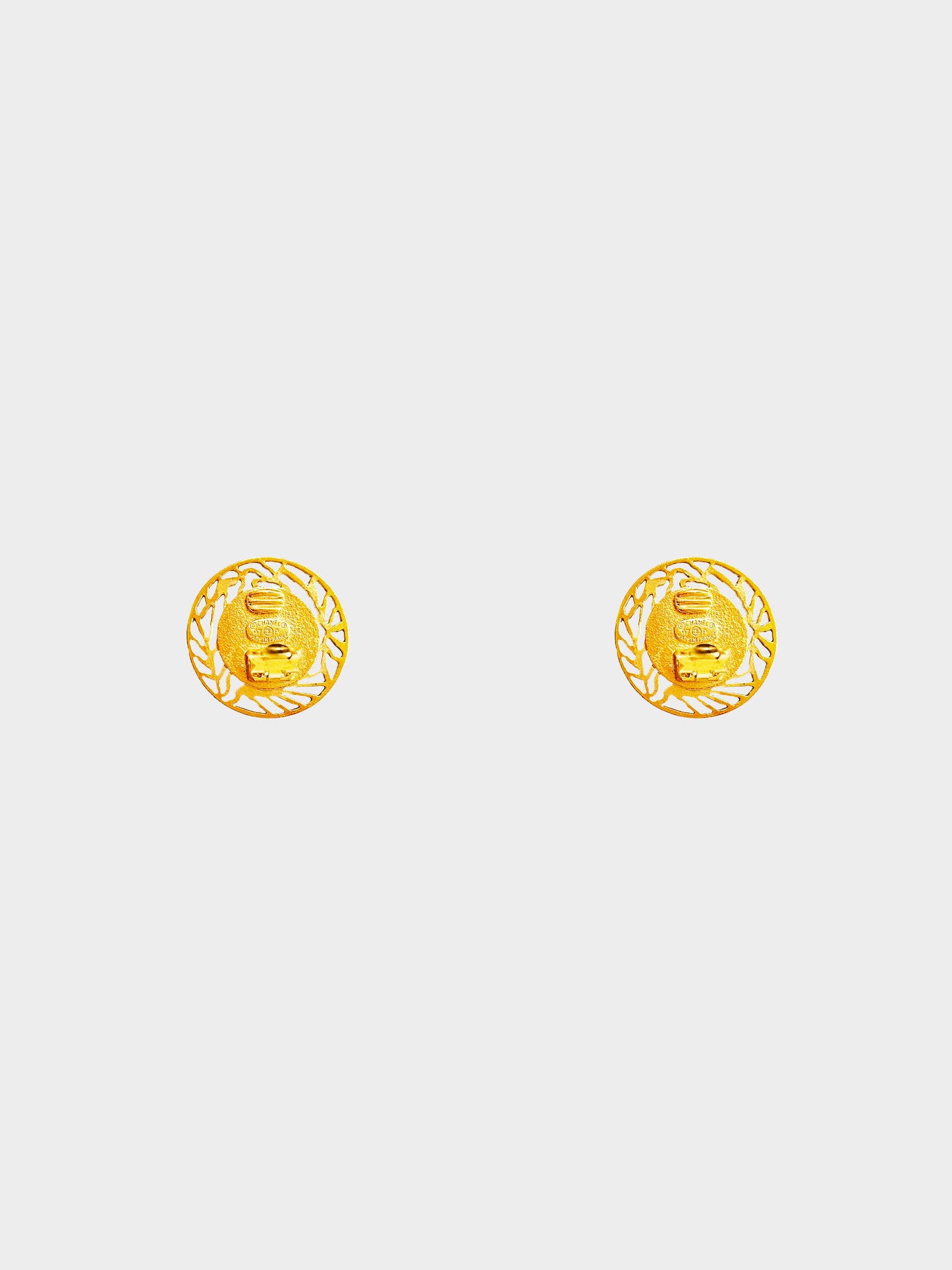 Chanel Spring 1997 Pearl Cut Out Earrings