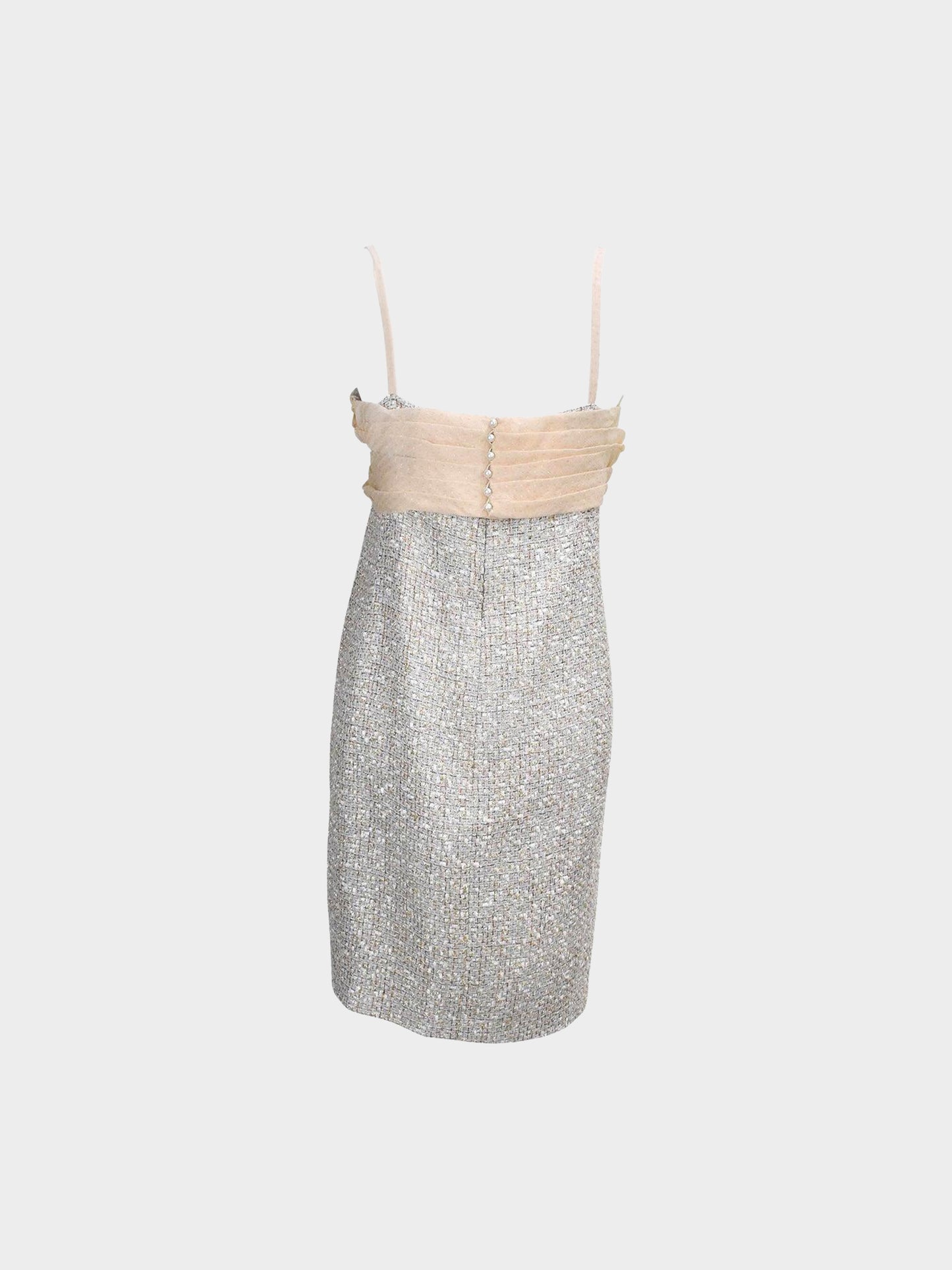 Chanel Spring 2005 Tweed Chiffon Bodice Dress