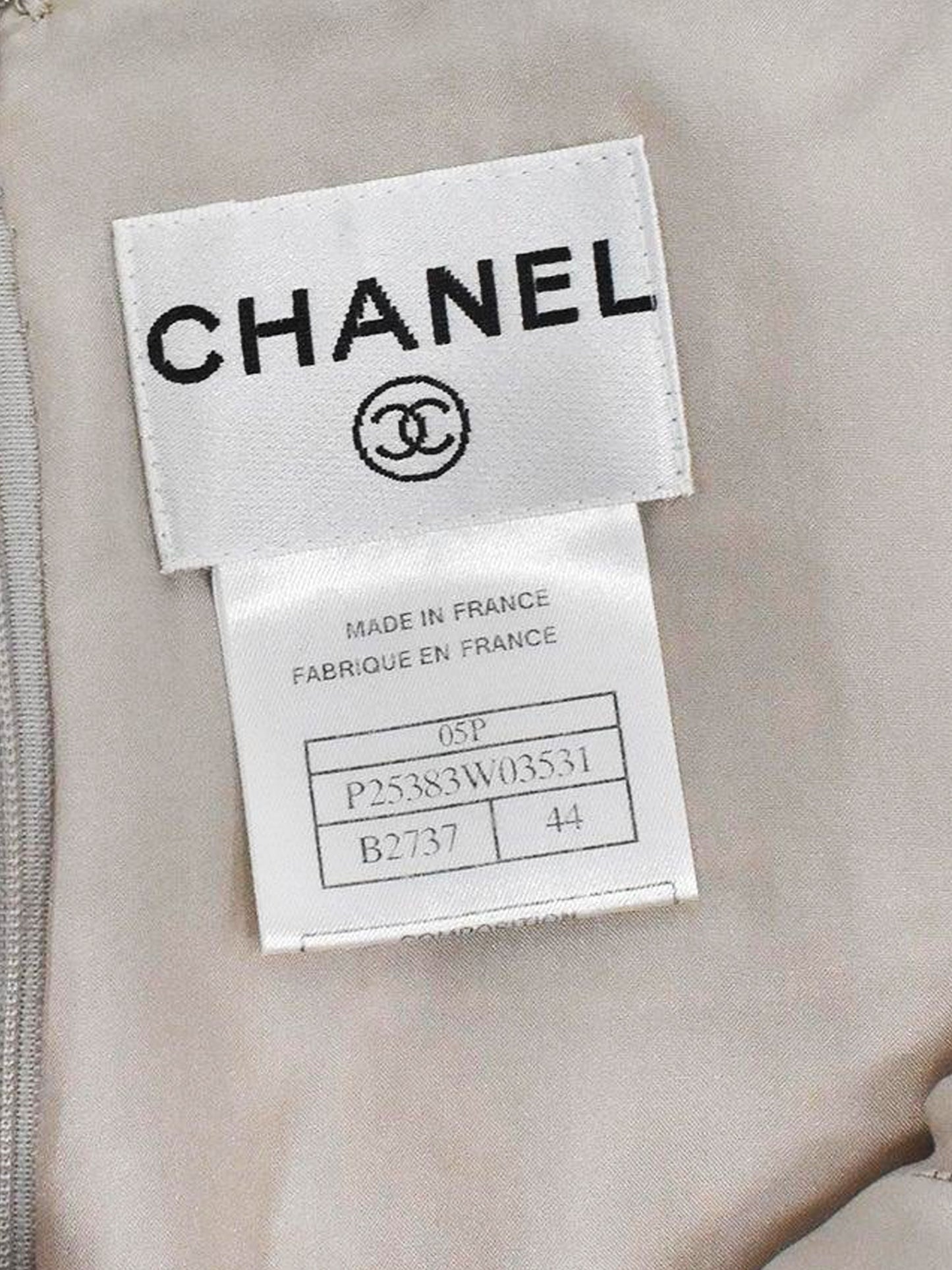 Chanel Spring 2005 Tweed Chiffon Bodice Dress