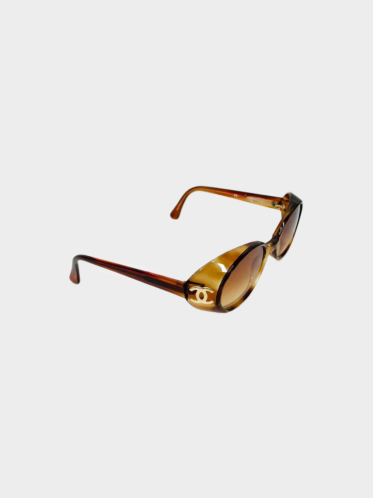 Chanel 1990s Rare Brown Tortoise Sunglasses