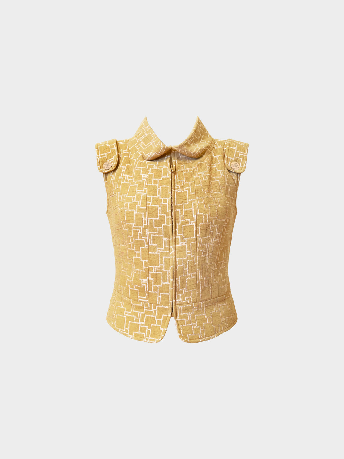 Chanel SS 2001 Light Brown Geometric Vest Top