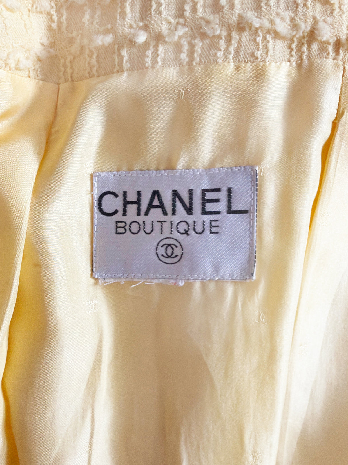 Chanel 1990s Rare Yellow Wool Tweed Cardigan