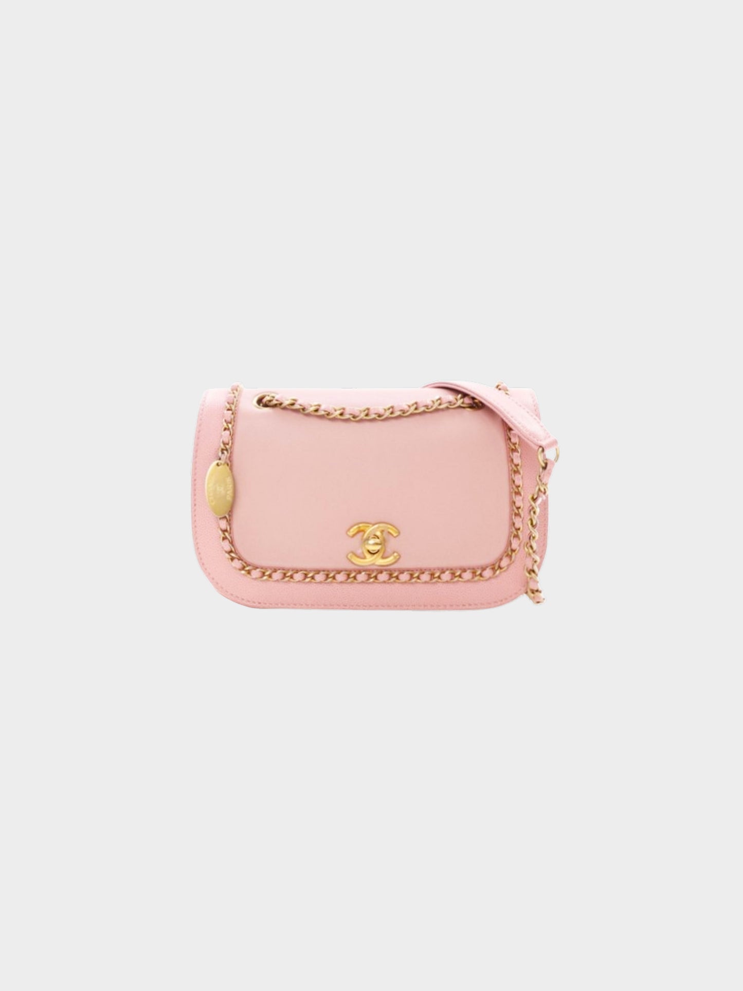 Chanel Mid-2019 Pink Caviar Charm Mini Flap Bag