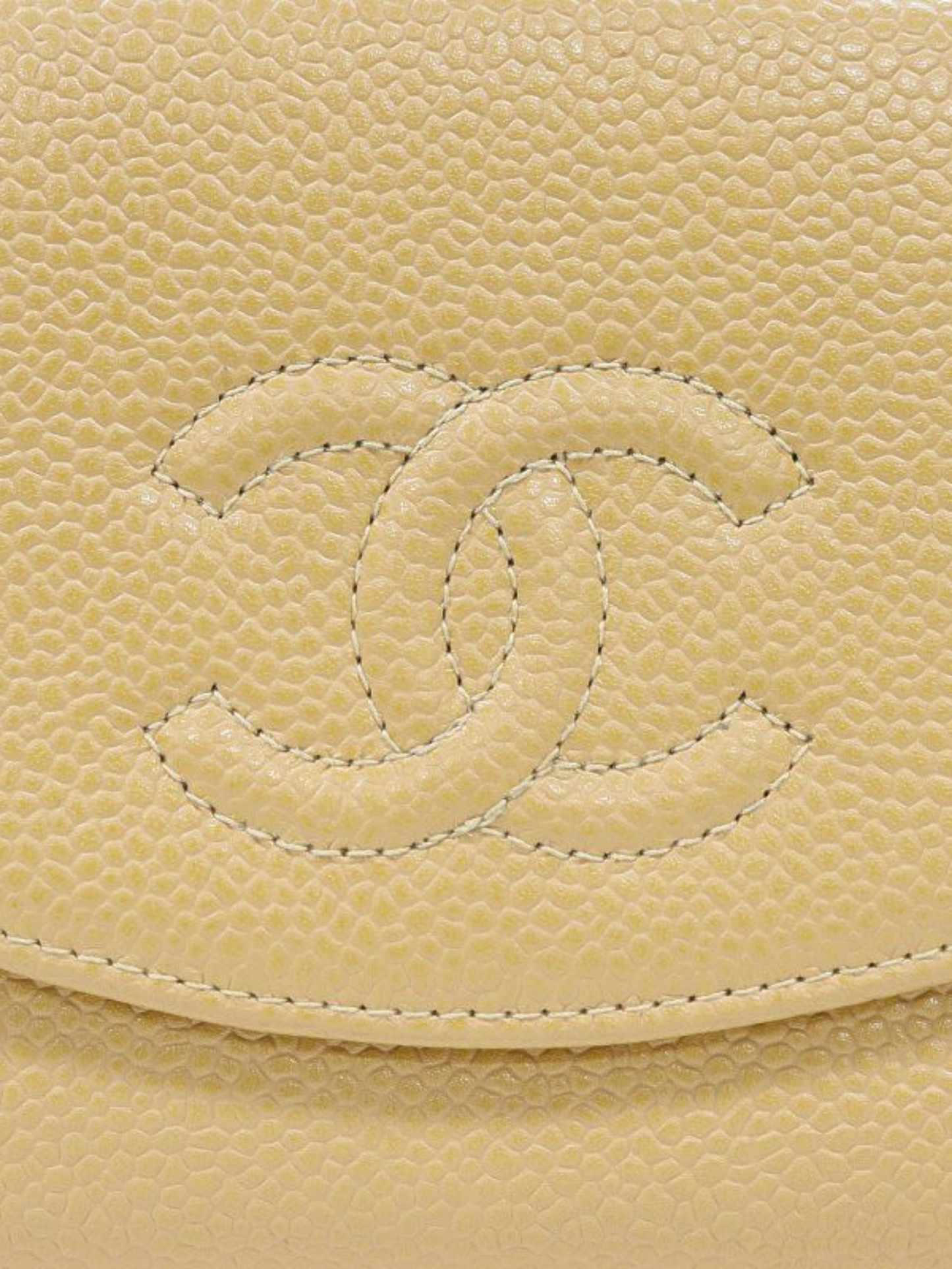 Chanel 2003 Beige Leather COCO Compact Wallet