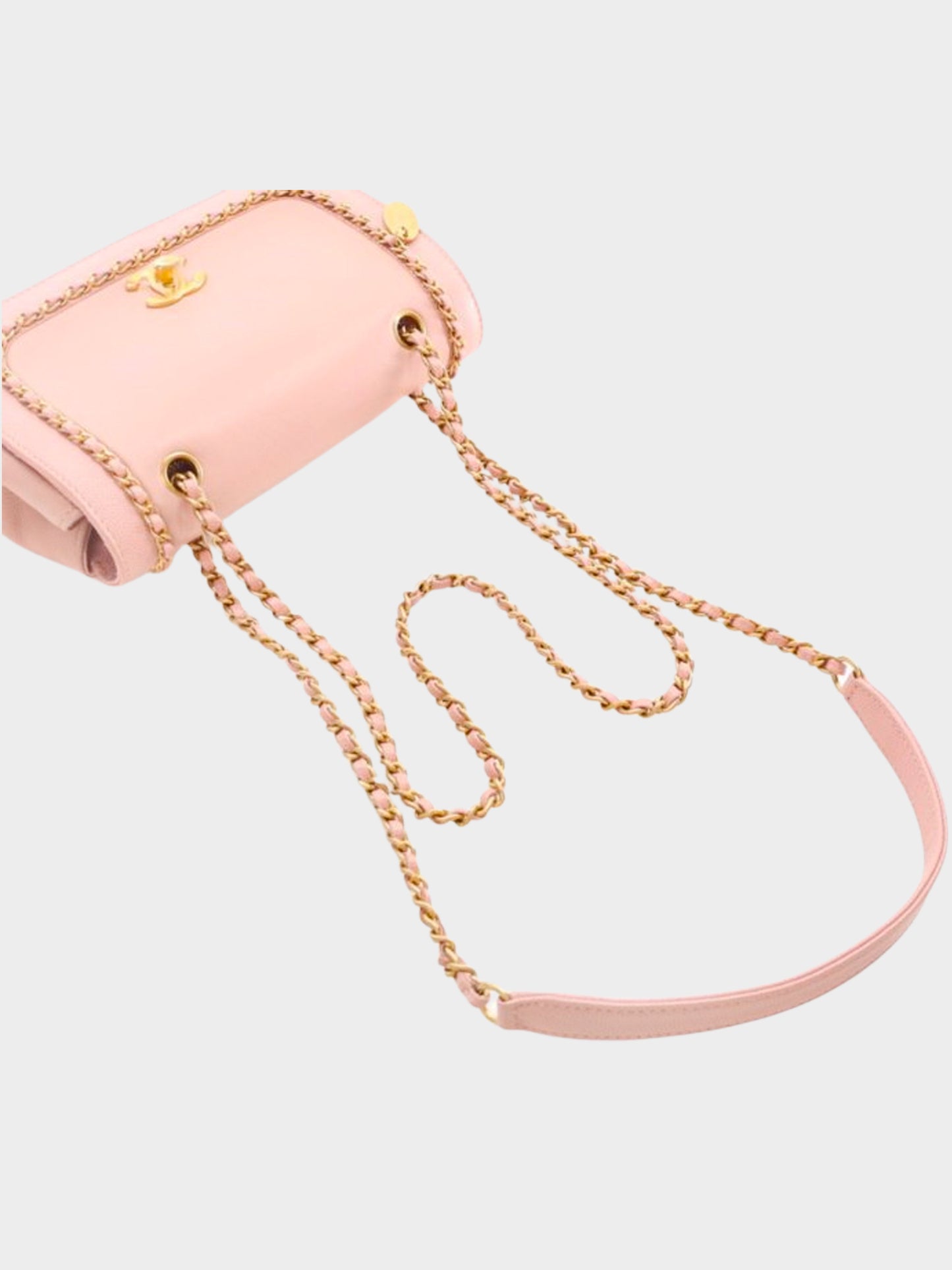 Chanel Mid-2019 Pink Caviar Charm Mini Flap Bag
