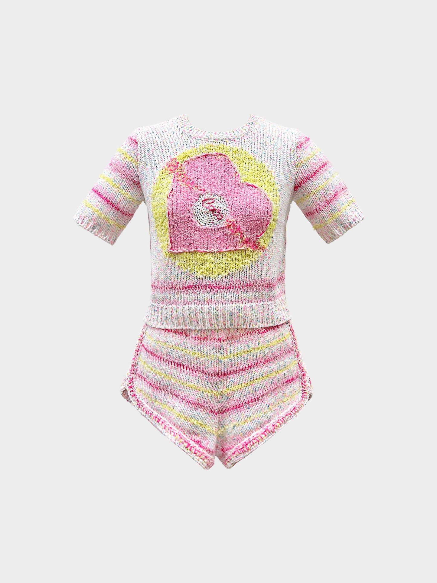 Chanel Resort 2024 LOVE COCO Cotton Candy Striped Knit Shorts