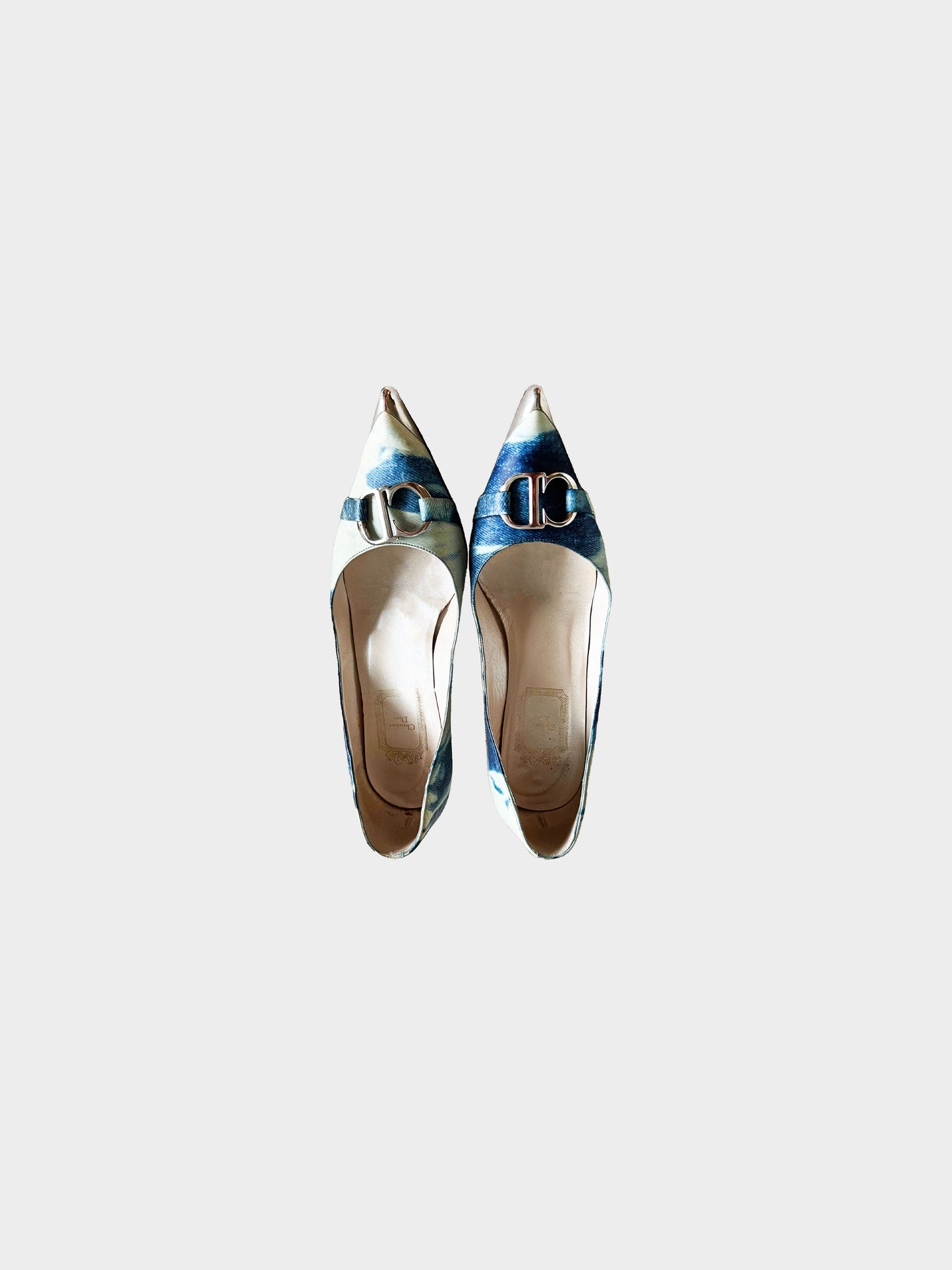 Christian Dior F/W 2000 Denim Print Heels