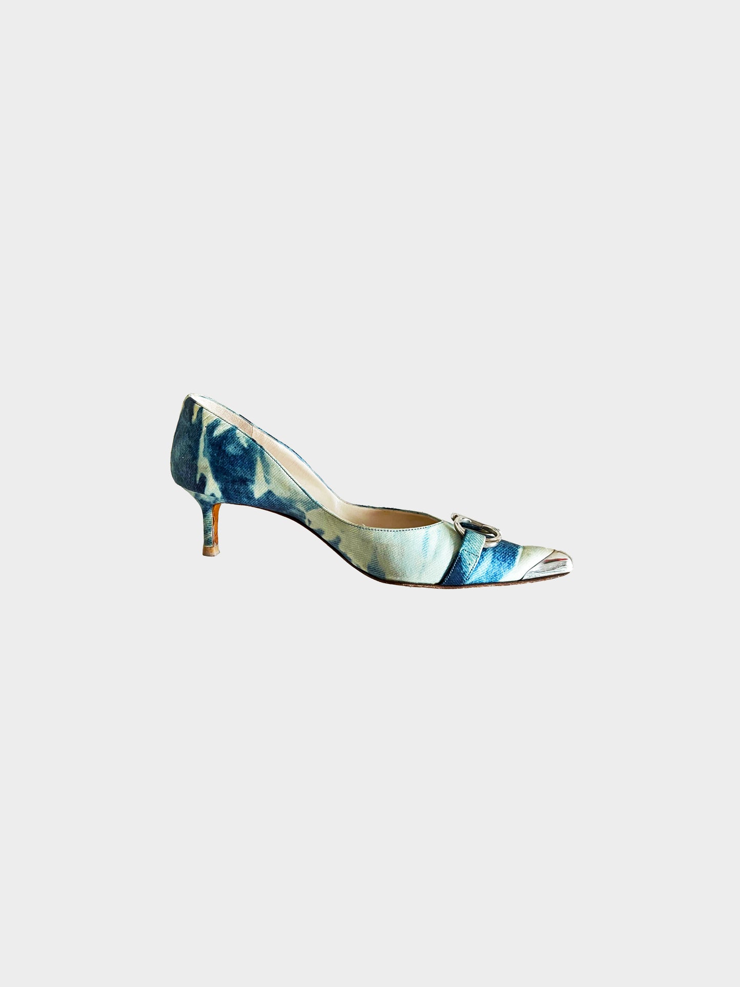 Christian Dior F/W 2000 Denim Print Heels