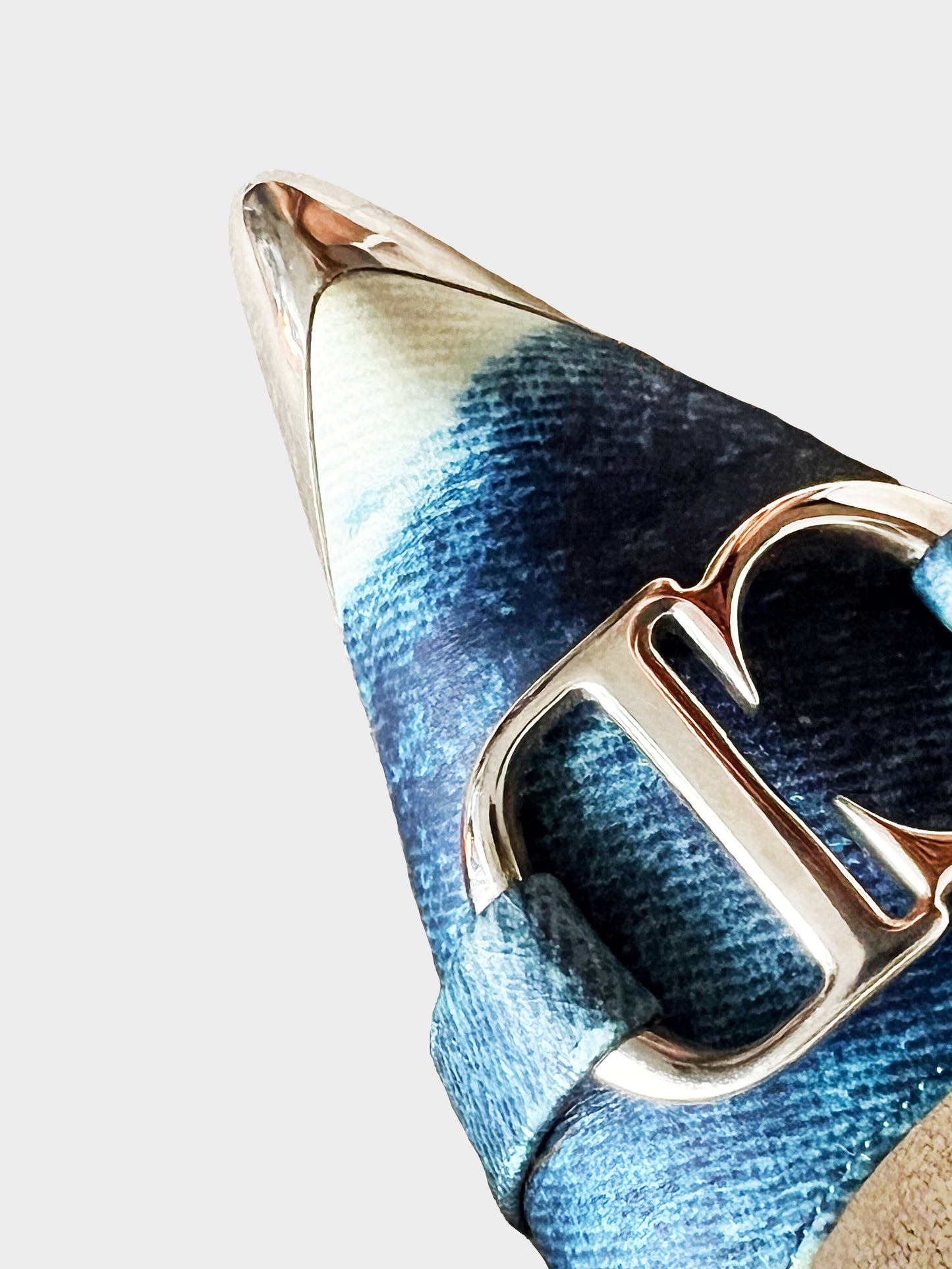 Christian Dior F/W 2000 Denim Print Heels