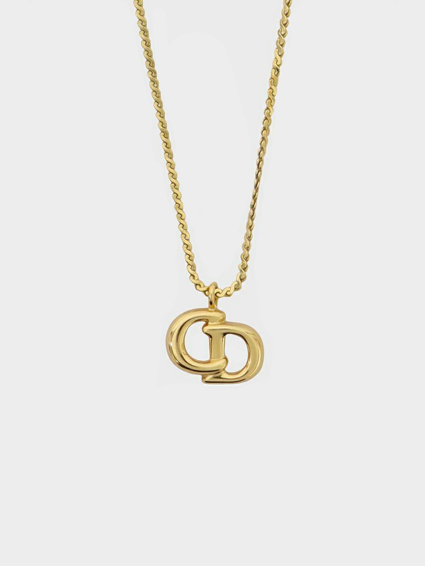 Christian Dior 2010s Gold CD Logo Necklace