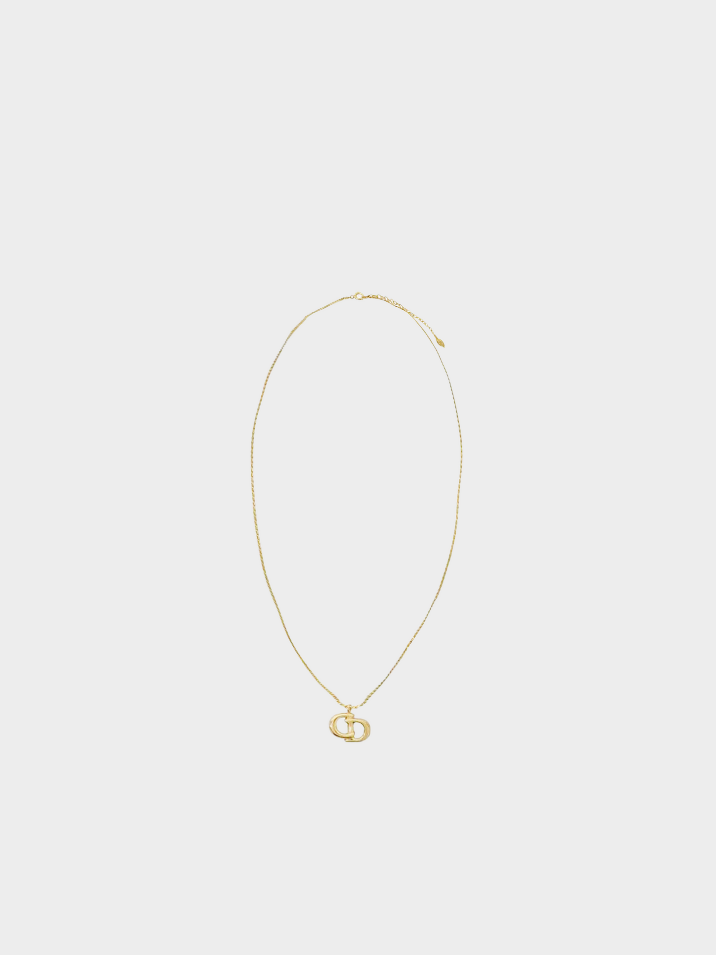 Christian Dior 2010s Gold CD Logo Necklace