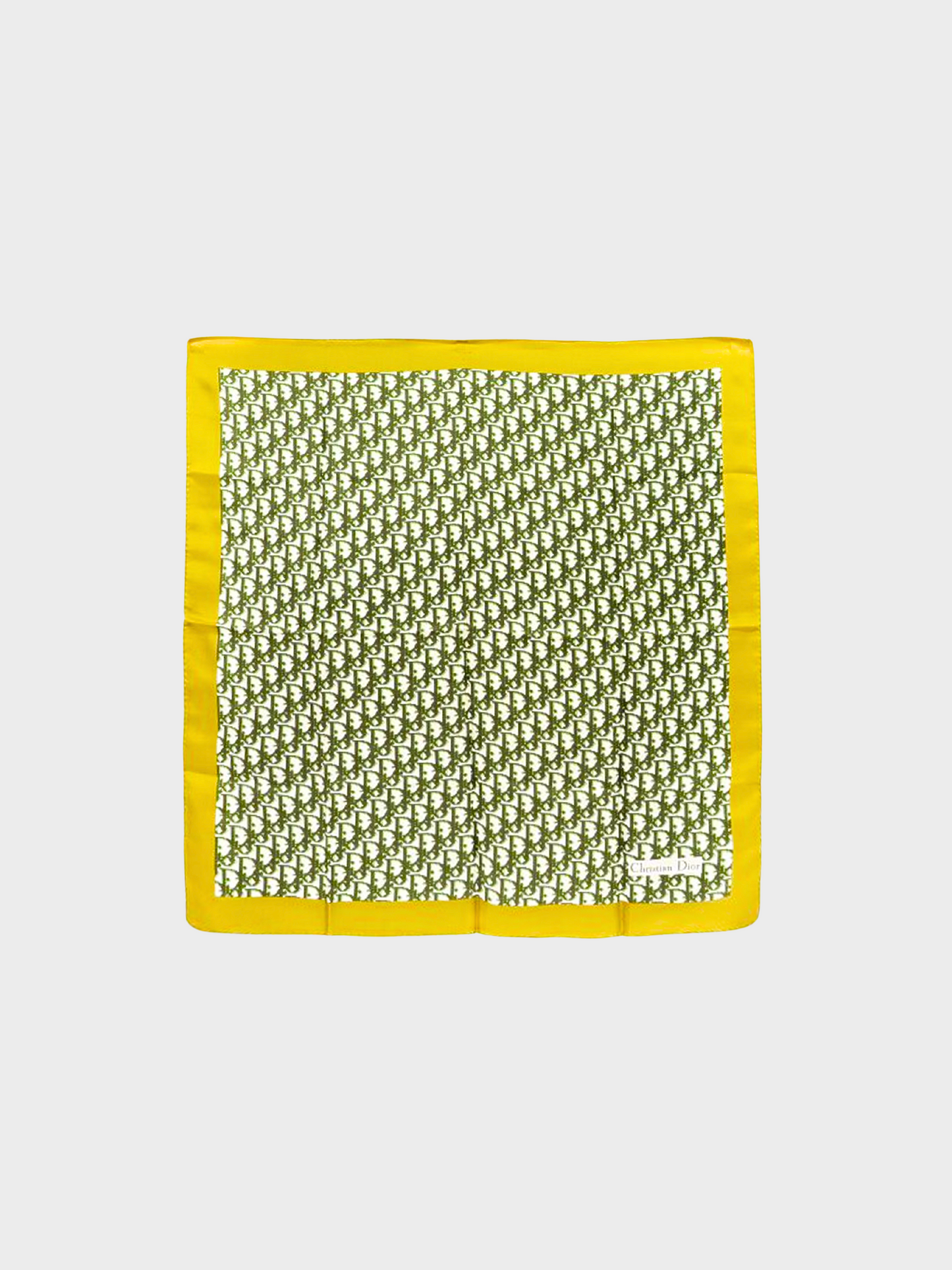 Christian Dior 1990s Yellow Trotter Monogram Silk Scarf