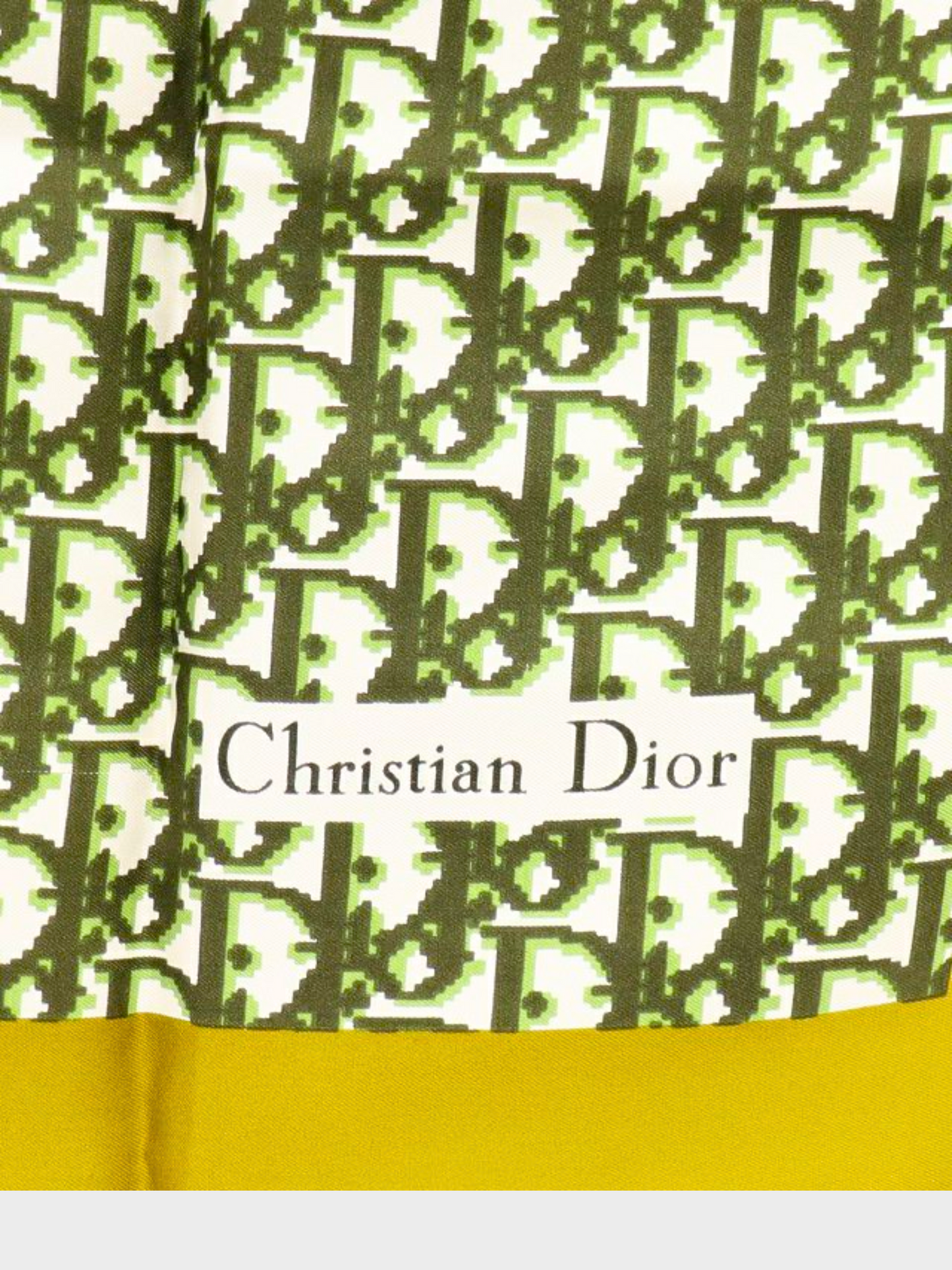 Christian Dior 1990s Yellow Trotter Monogram Silk Scarf