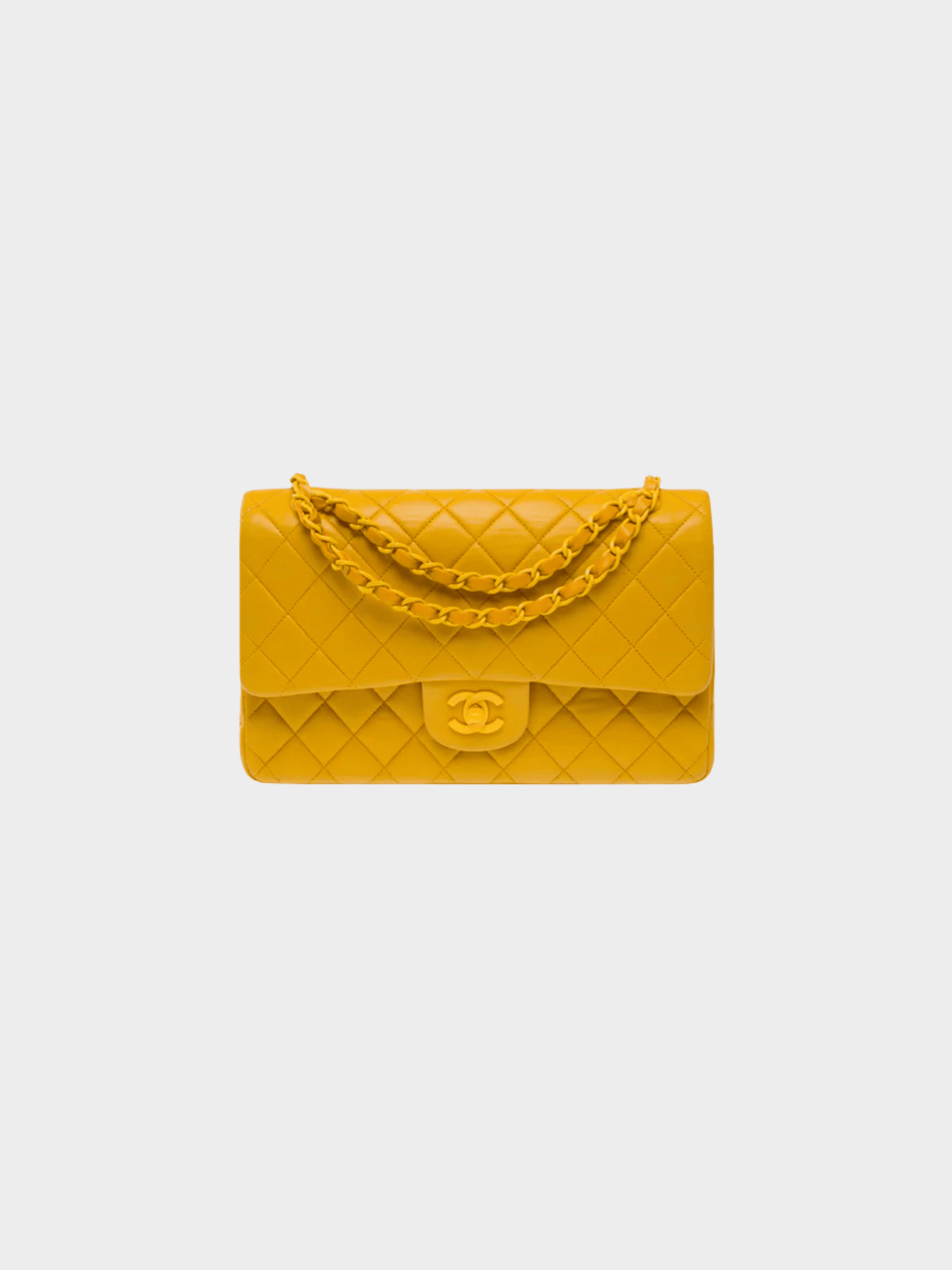 Chanel 1997 Timeless Medium Mustard Yellow Flap Bag