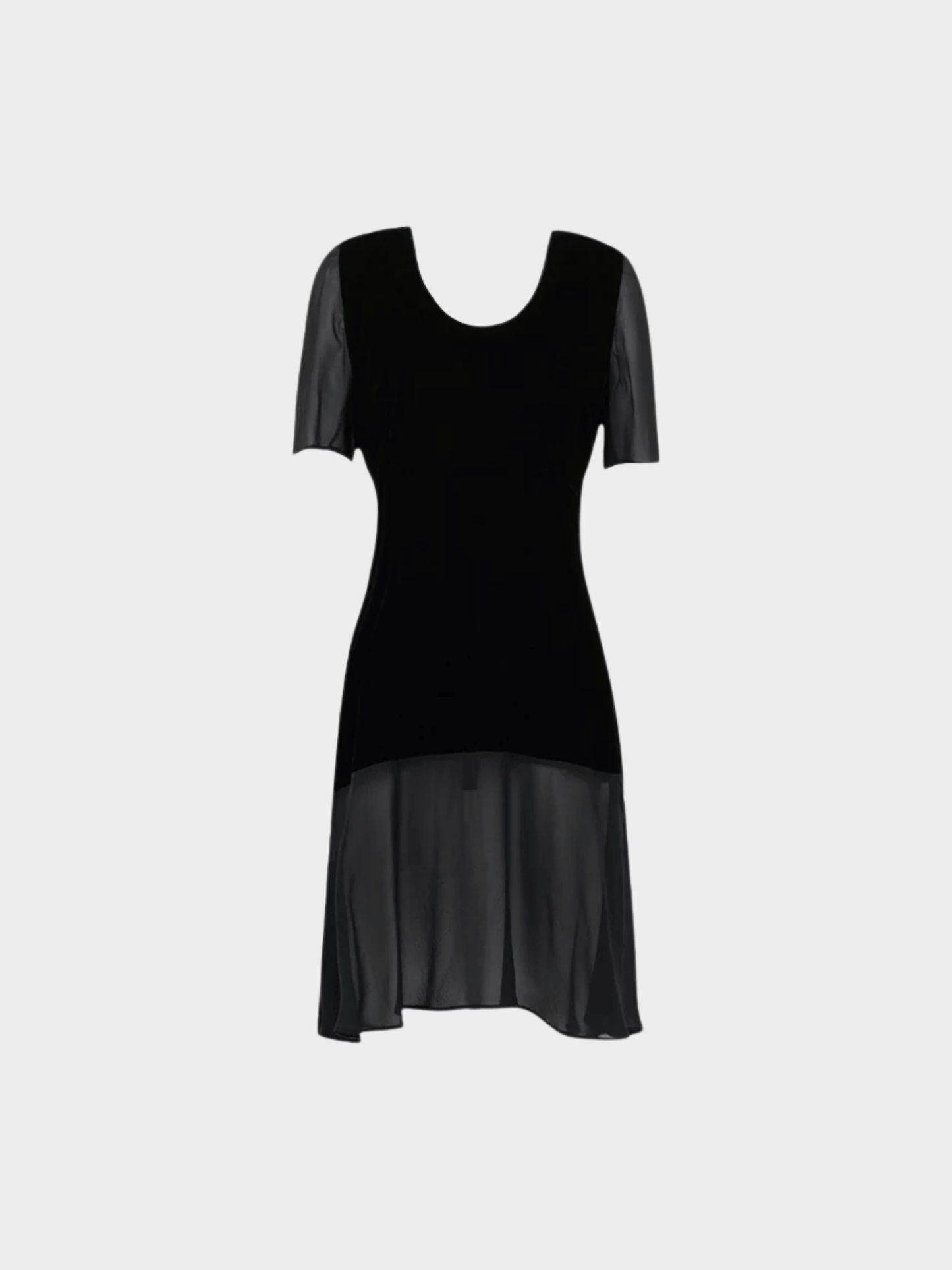 Prada FW 1994 Black Silk Velour Dress