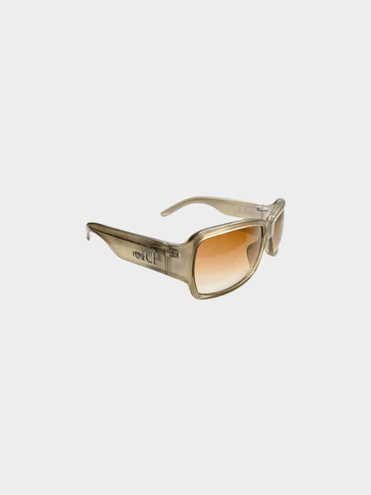 Christian Dior 2000s Beige Heart Logo Sunglasses