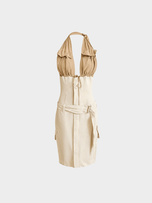Jean Paul Gaultier 1990s Khaki Utilitary Midi Dress