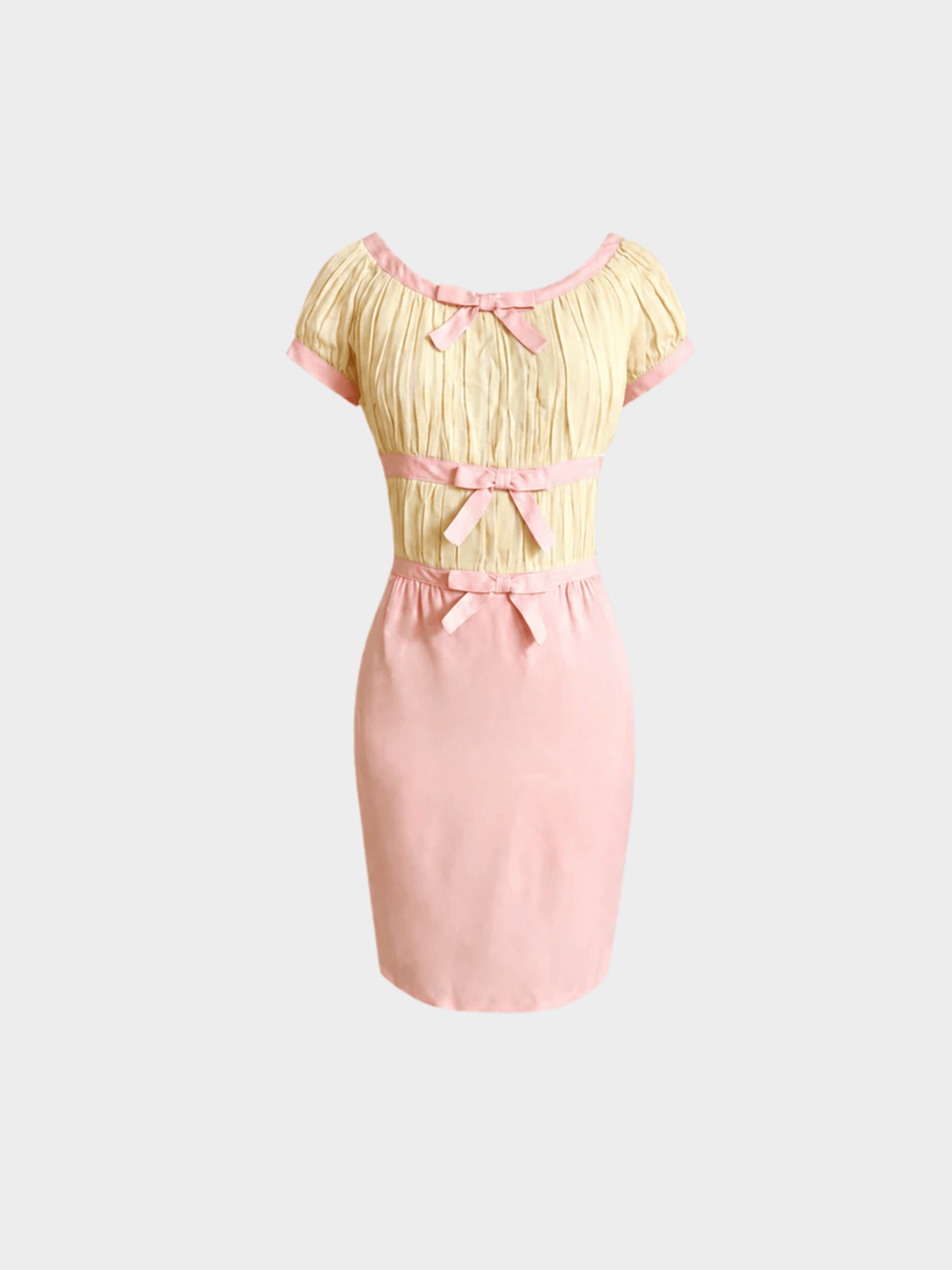 Moschino 1990s Pink Bow Midi Dress