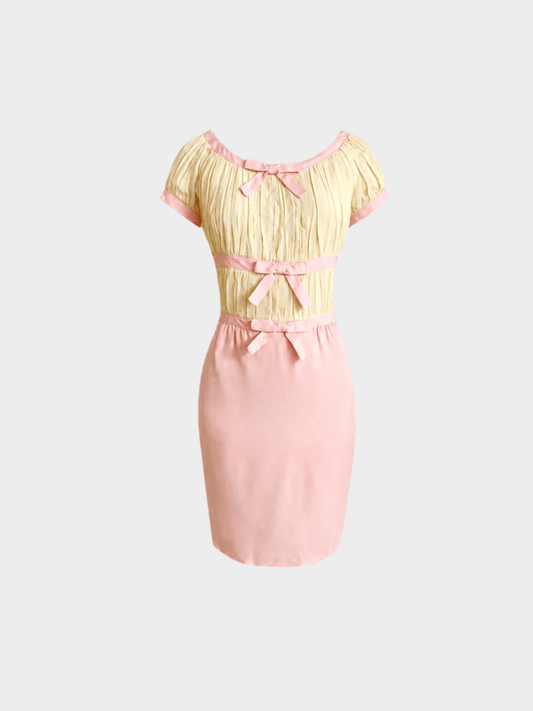 Moschino 1990s Pink Bow Midi Dress