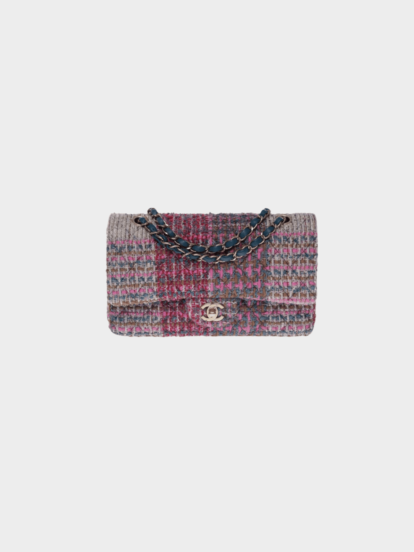 Chanel 2014 Multicolor Tweed Medium Timeless Classic Flap Bag