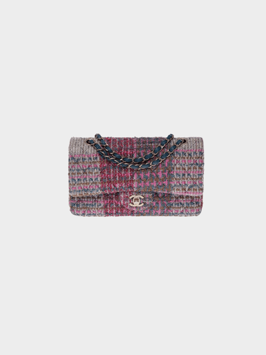 Chanel 2014 Multicolor Tweed Medium Timeless Classic Flap Bag