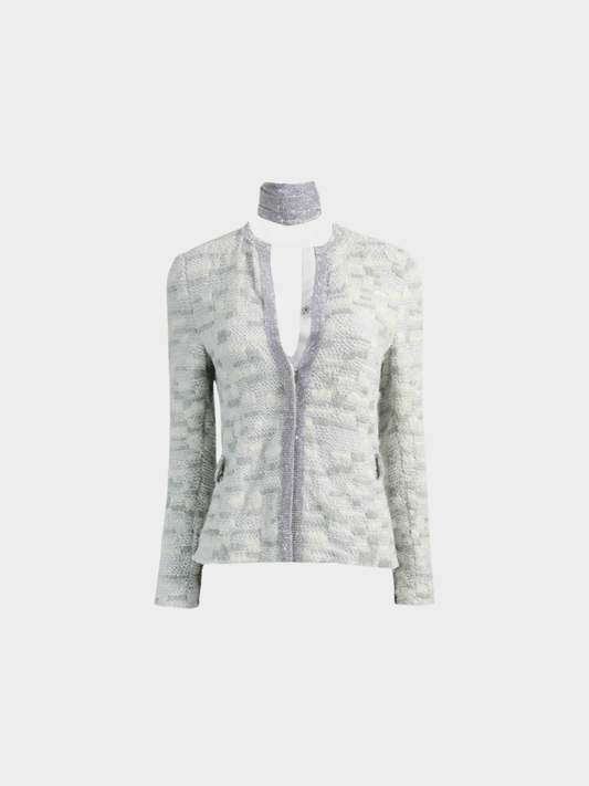 Dolce and Gabbana 2000s Rare Grey Swarovski Jacket