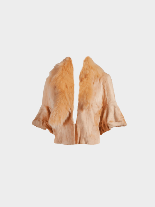 Plein Sud 2000s Tan Opera Fur Jacket