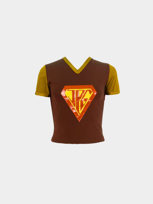Jean Paul Gaultier 2000s Brown Superman Cape Shirt