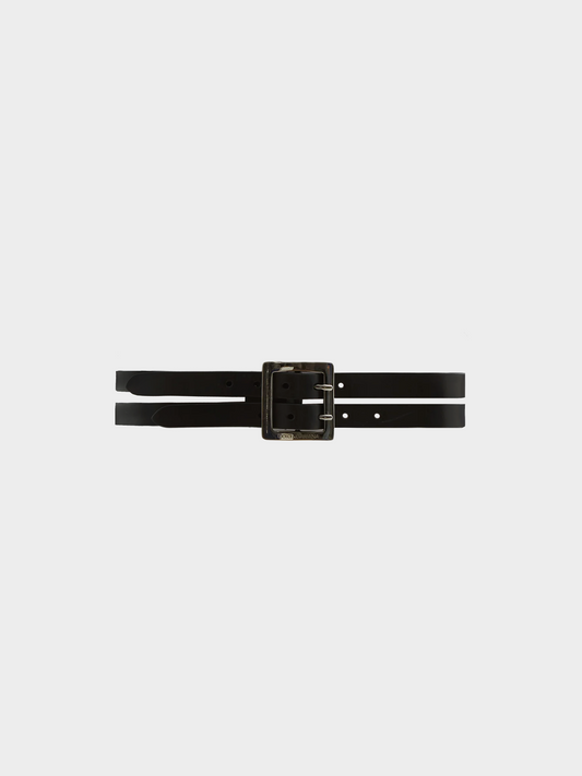 Dolce and Gabbana 2000s Black Leather Double Belt