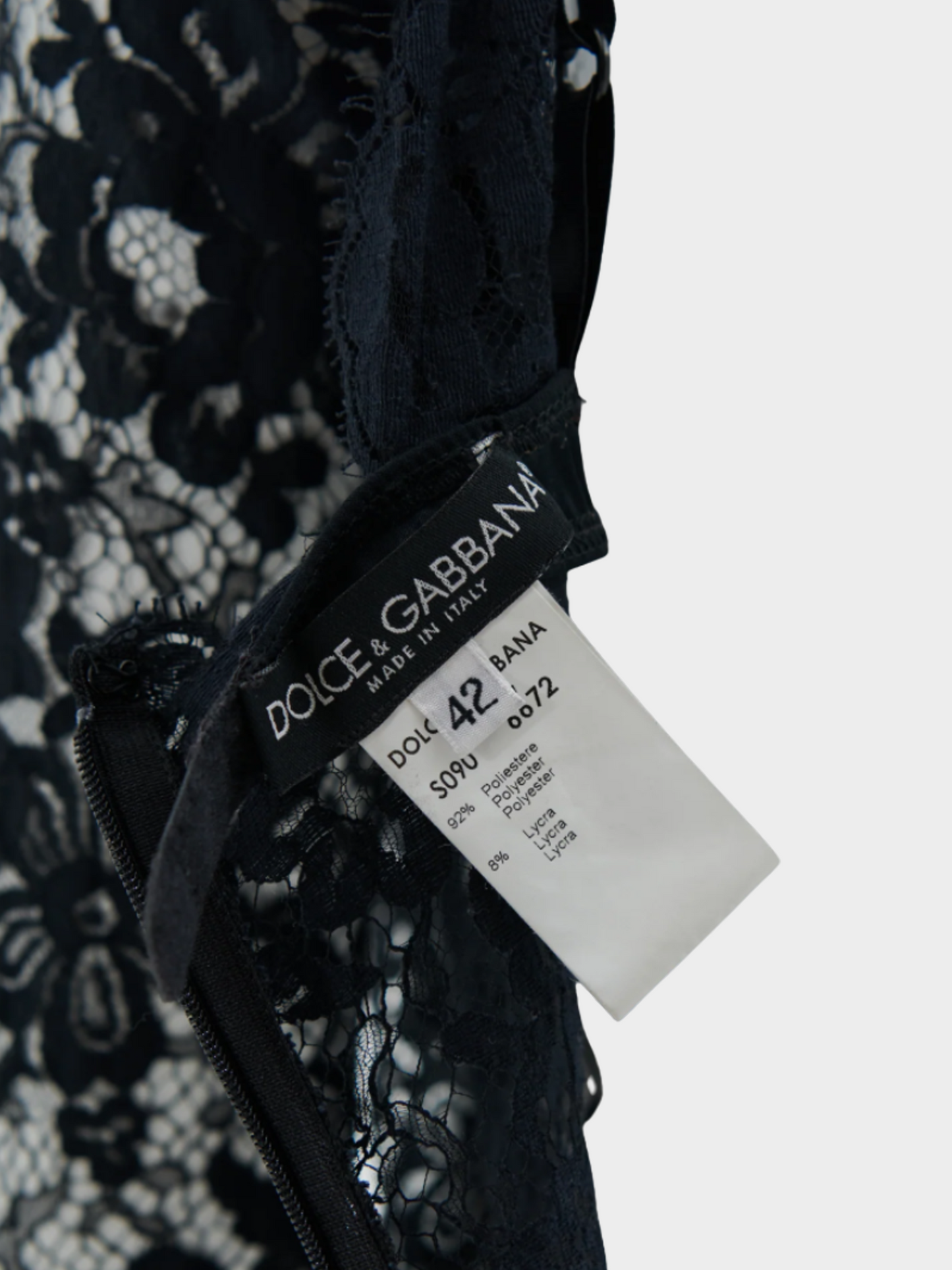 Dolce and Gabbana FW 2001 Black lace slip dress with attached bra