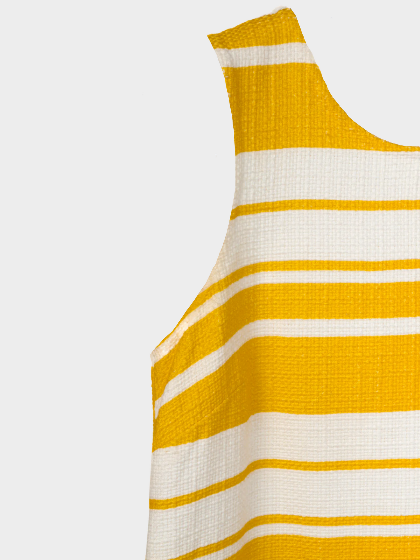 Dolce and Gabbana SS 2013 Yellow and White Striped Jacquard Sleeveless Mini Dress