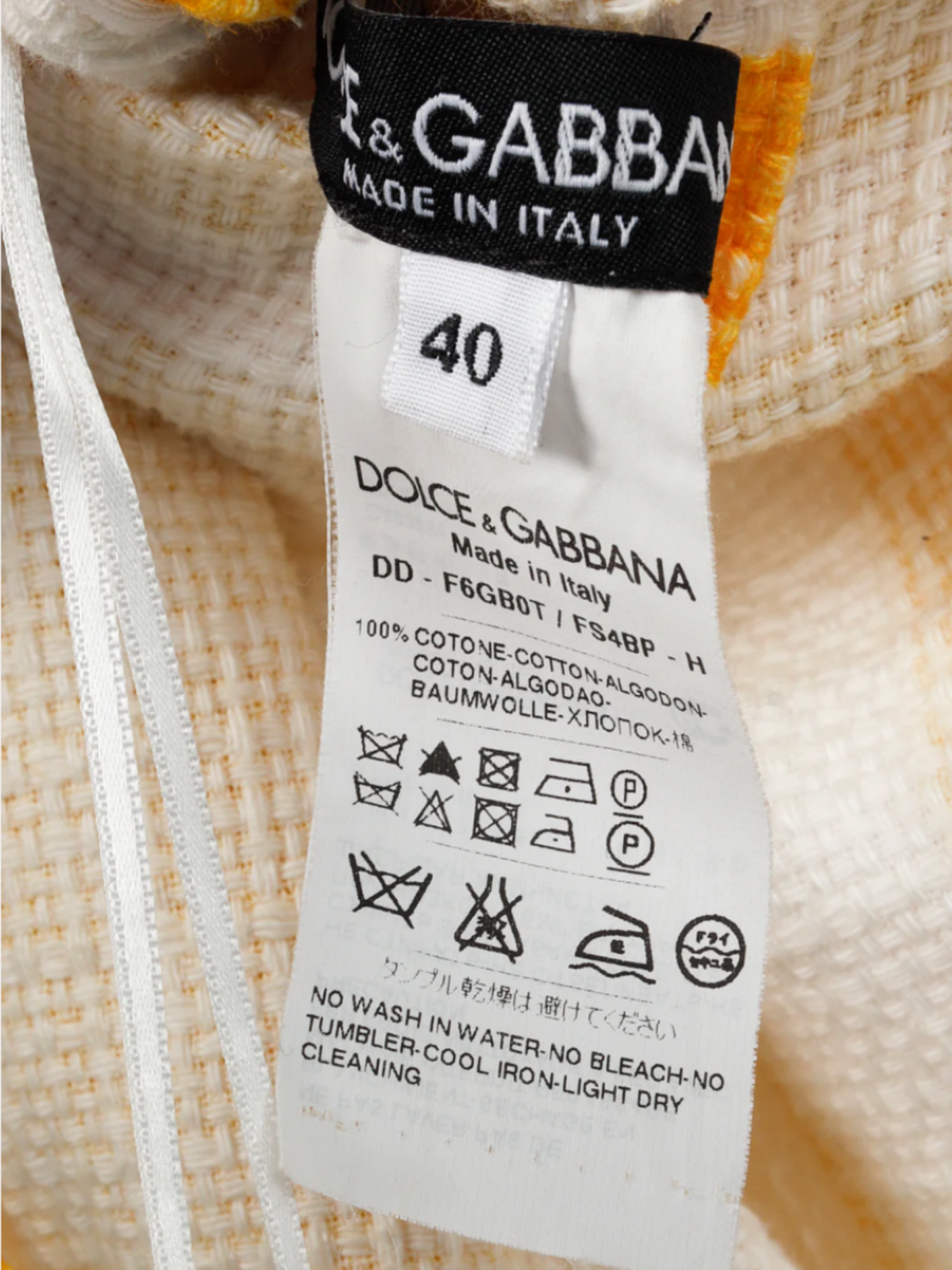 Dolce and Gabbana SS 2013 Yellow and White Striped Jacquard Sleeveless Mini Dress