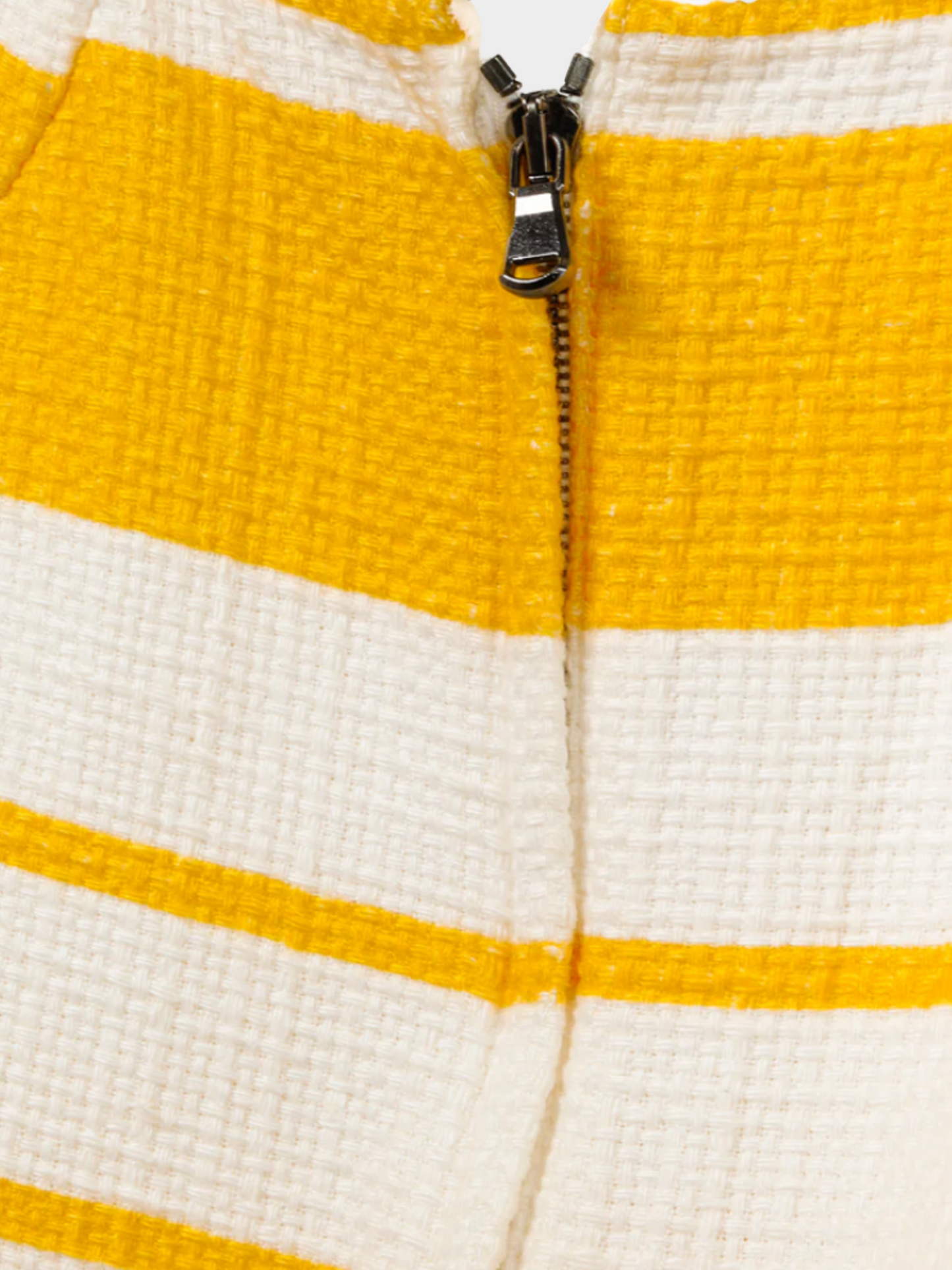 Dolce and Gabbana SS 2013 Yellow and White Striped Jacquard Sleeveless Mini Dress
