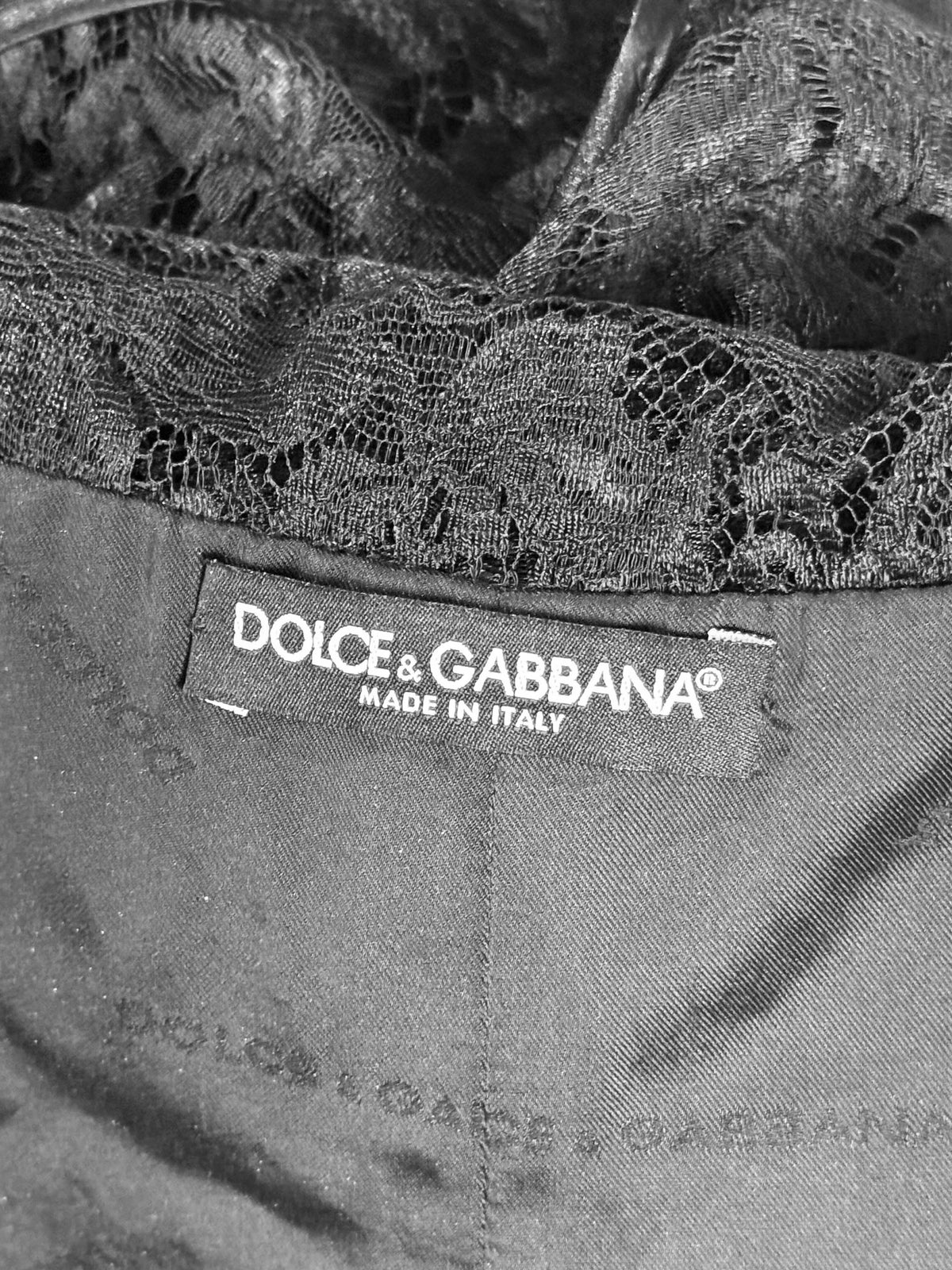 Dolce and Gabbana 2000s Black Lace Trim Button-down Vest Top