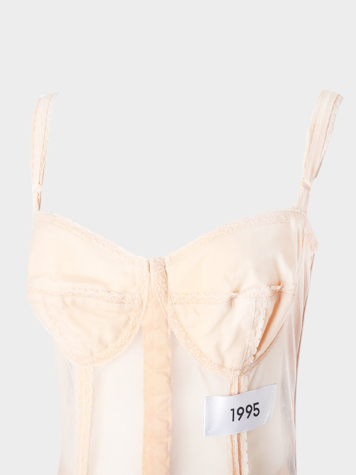 Dolce and Gabbana 1995 Reissue Rare Beige Sheer Croset Dress