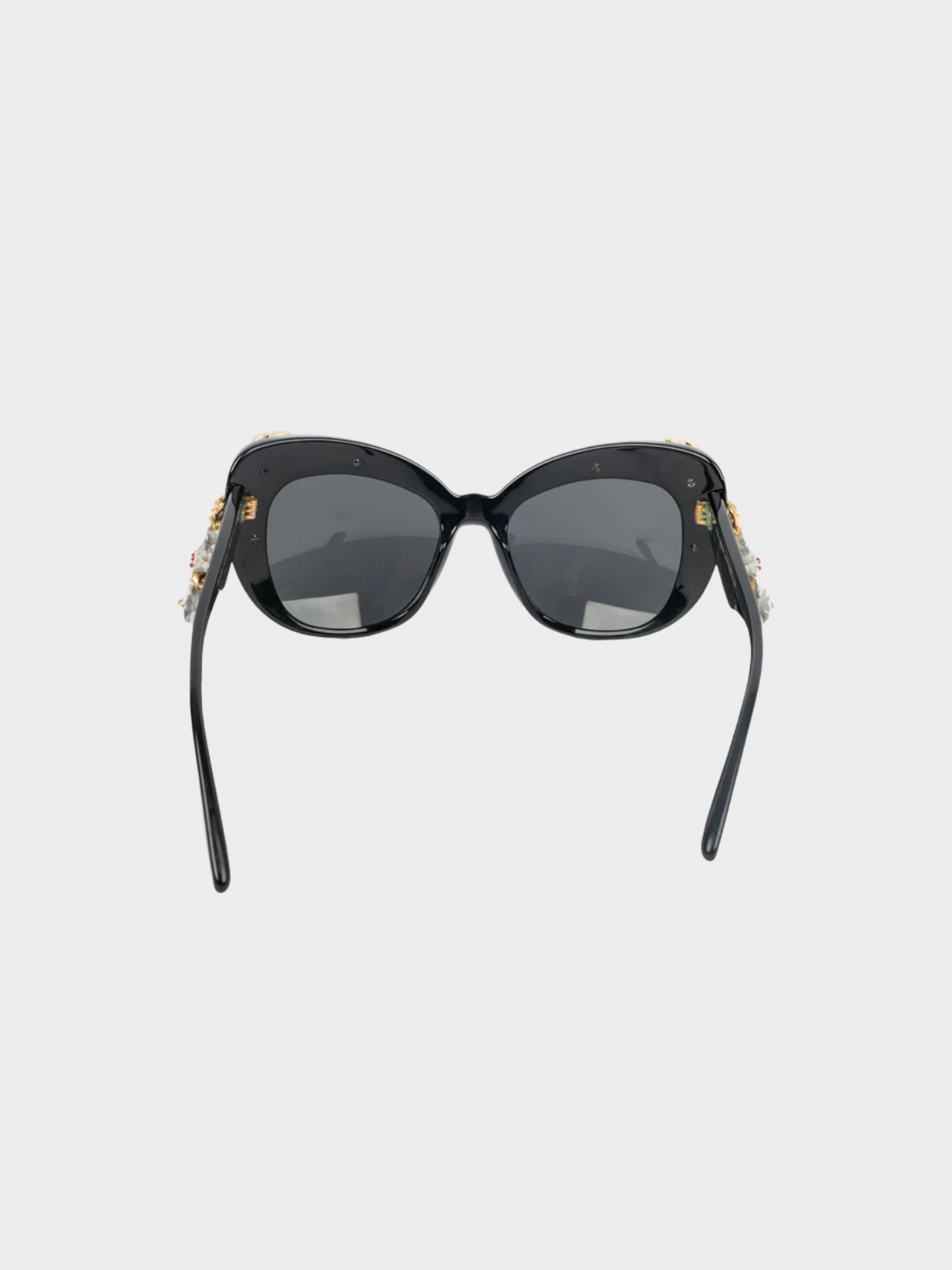 Dolce and Gabbana 2010s Black Floral Sunglasses