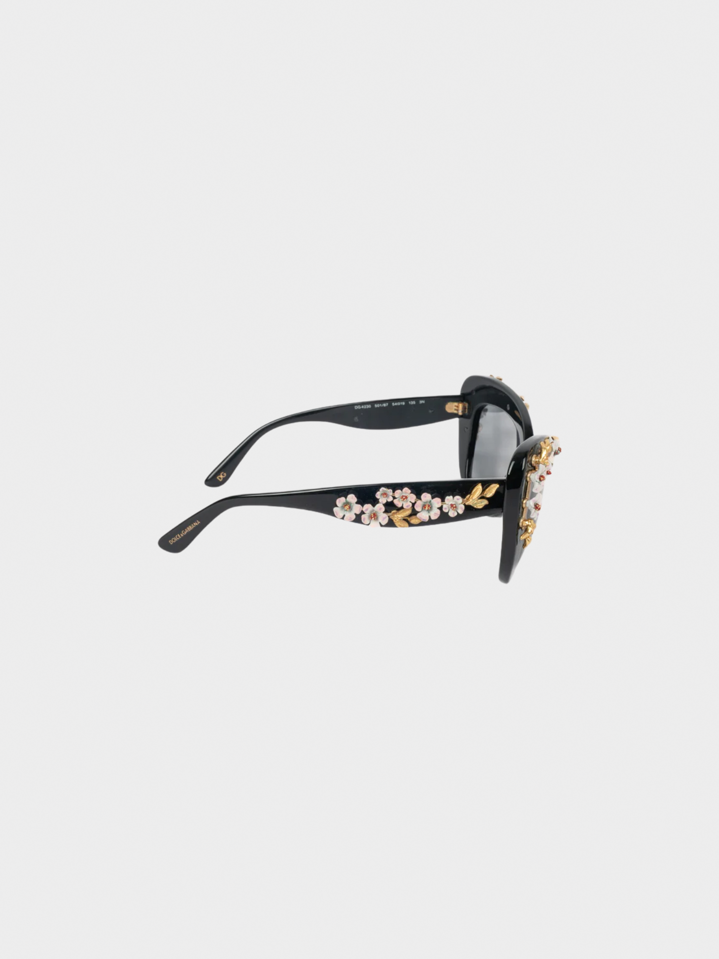 Dolce and Gabbana 2010s Black Floral Sunglasses