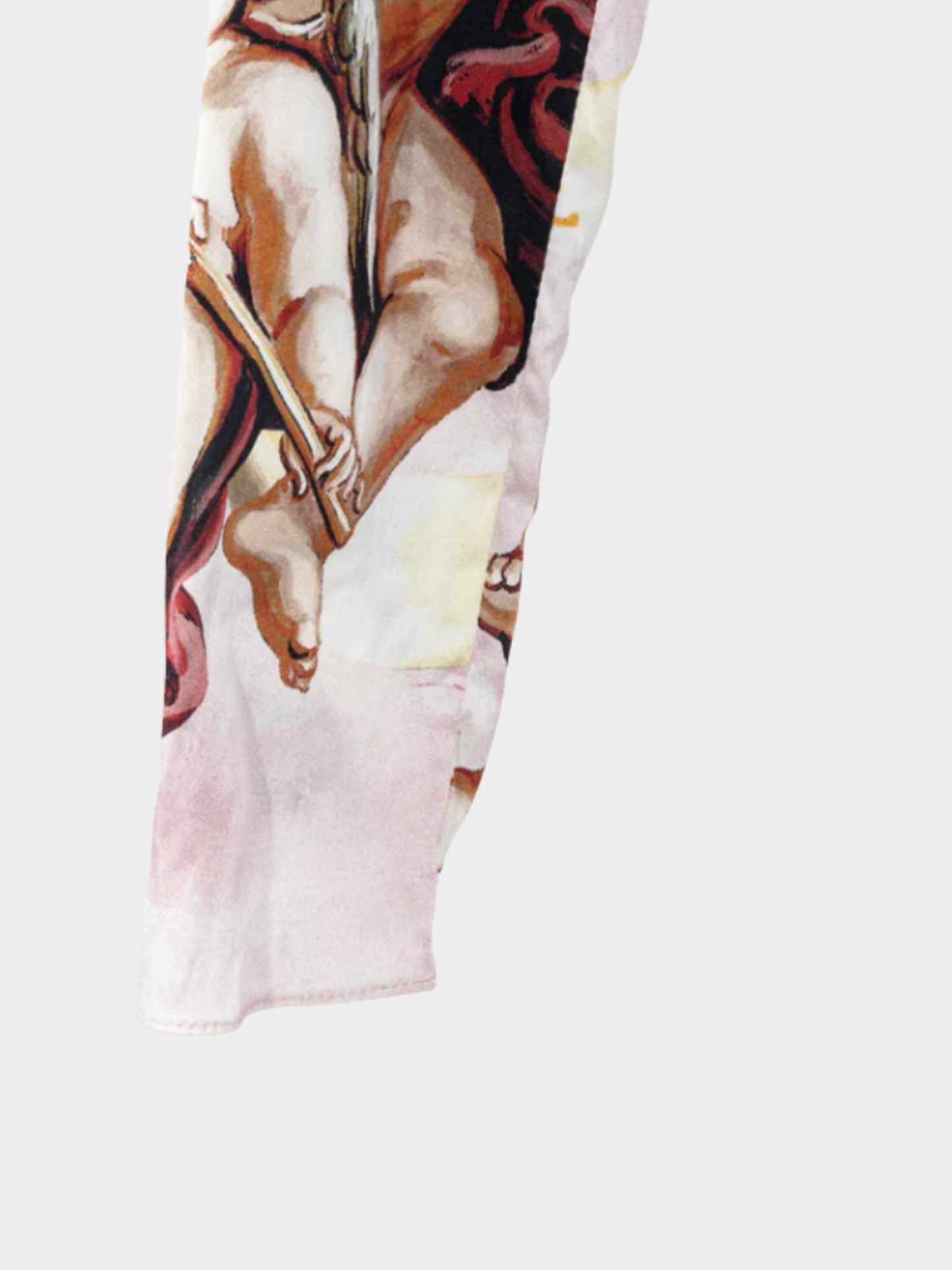 Dolce and Gabbana SS 2018 Pink Silk-Satin Cherub-Print Midi Dress