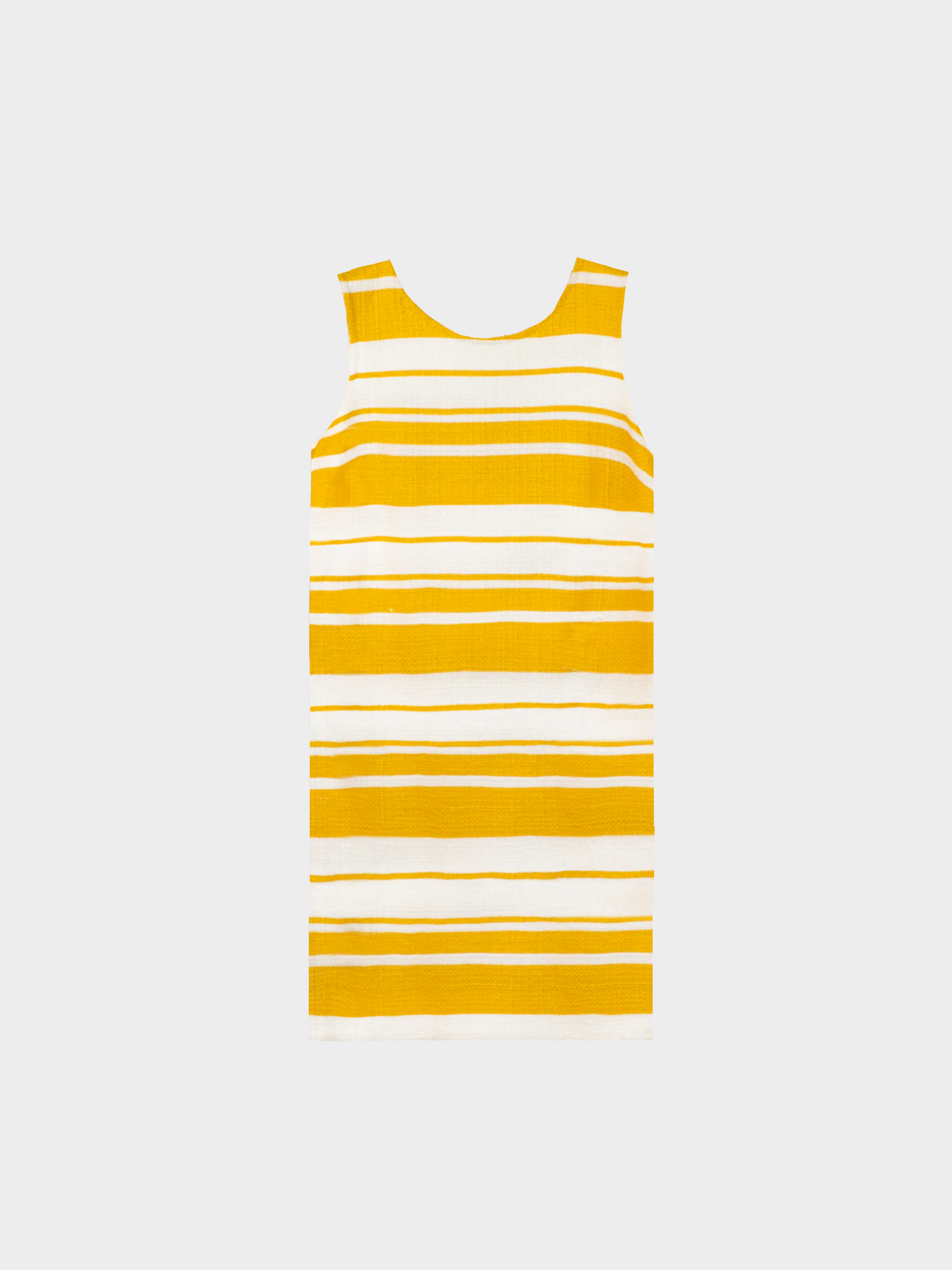 Dolce and Gabbana SS 2013 Yellow and White Striped Jacquard Sleeveless Mini Dress