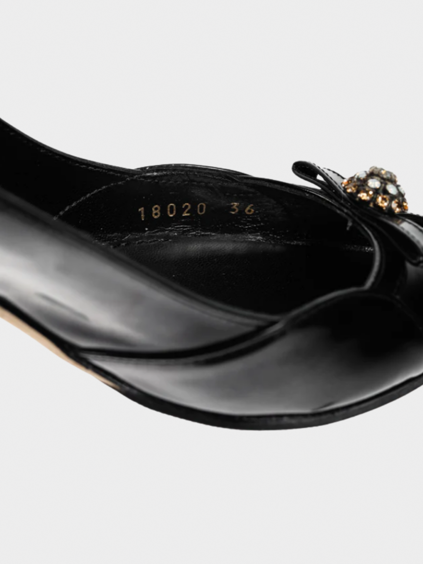 Dolce and Gabbana 2010s Black Patent-Leather Embellished Slingback Pointed-Toe Heels