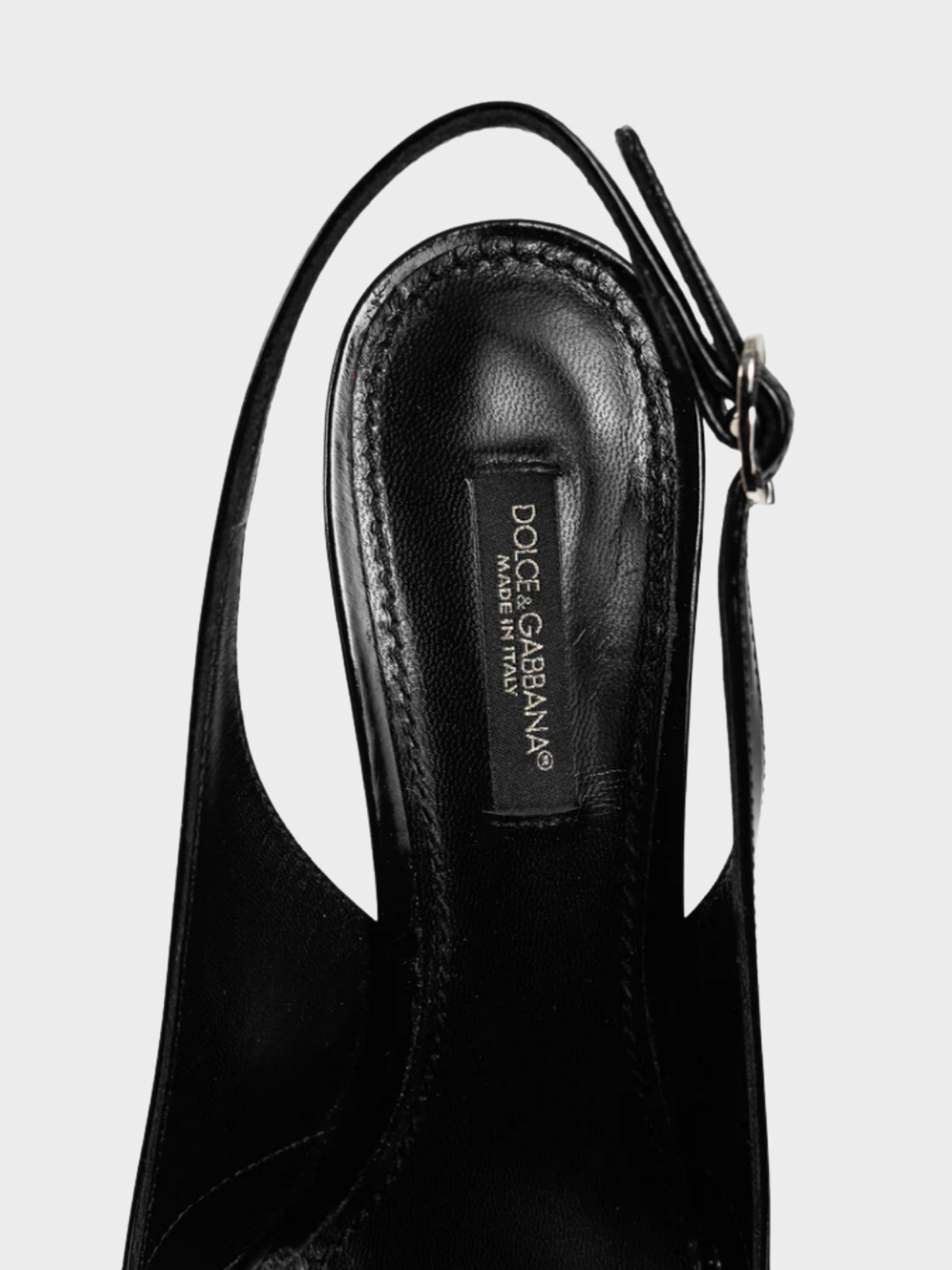 Dolce and Gabbana 2010s Black Patent-Leather Embellished Slingback Pointed-Toe Heels