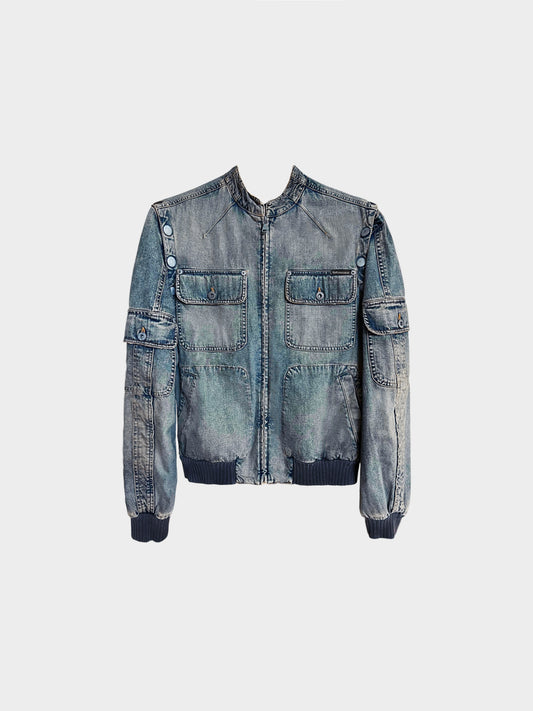 Dolce and Gabbana 2000s Denim Multi-pocket Zip Jacket